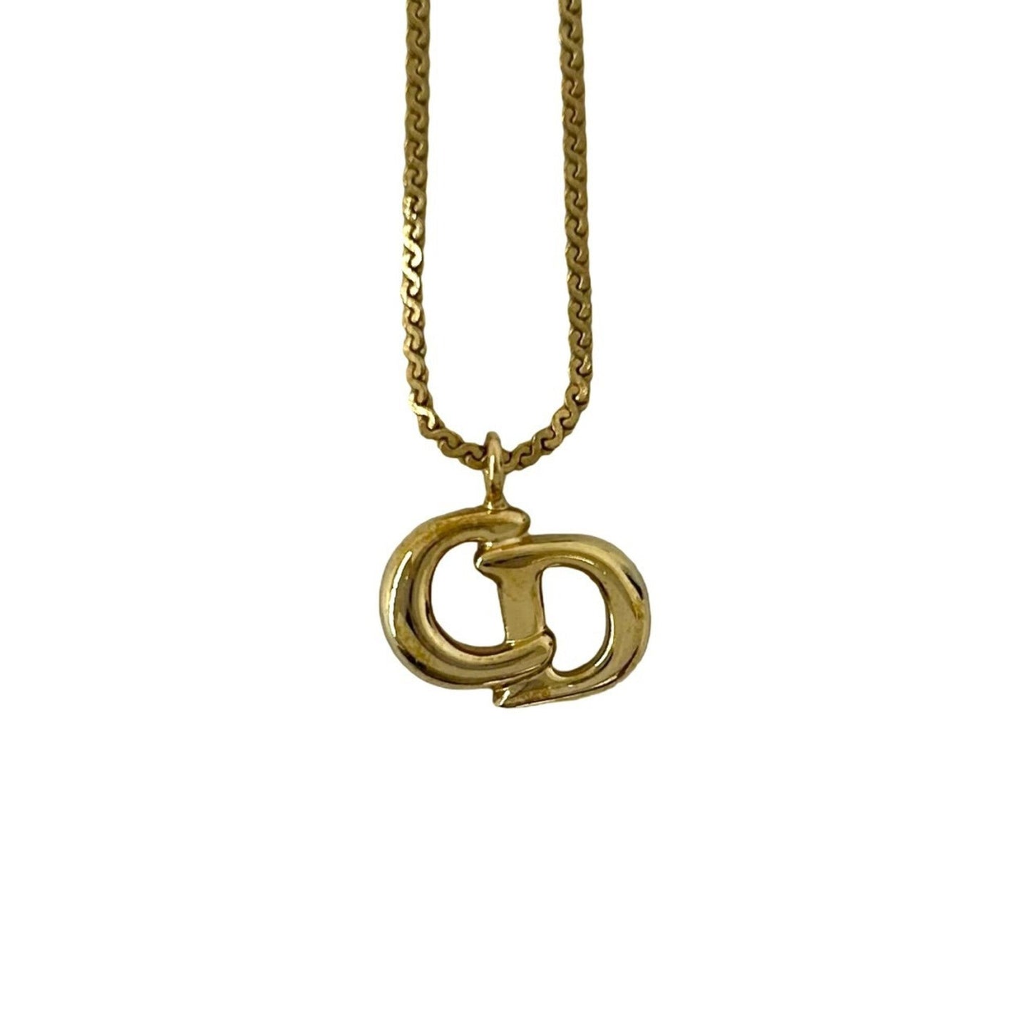 Vintage CD Pendant Necklace Gold