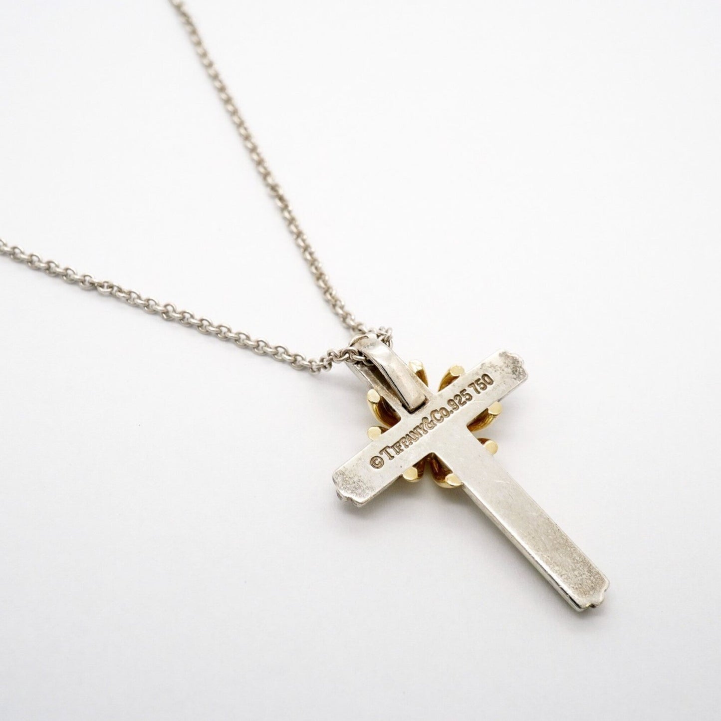 Pendant Necklace Sterling Silver and 18K Yellow Gold