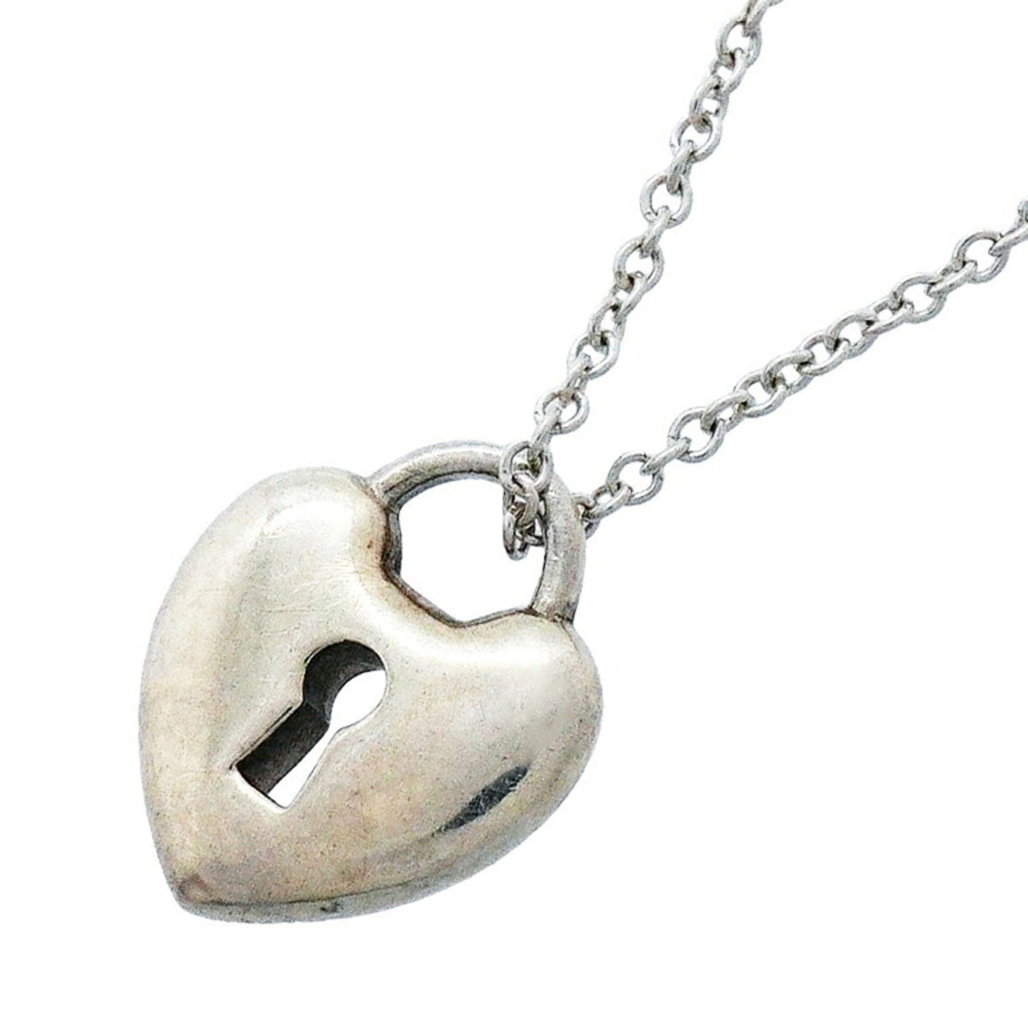 Heart Lock Pendant Necklace Sterling Silver