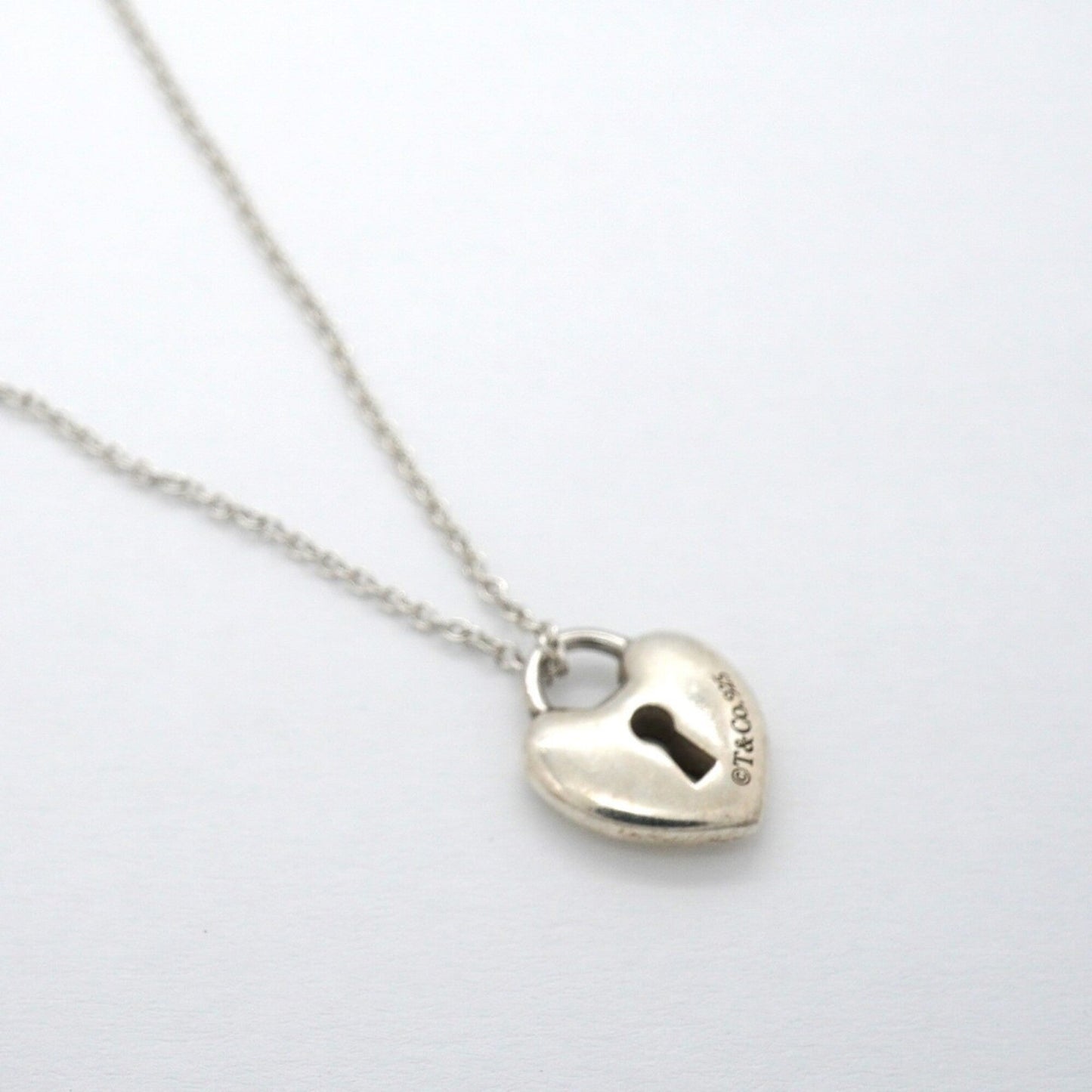Heart Lock Pendant Necklace Sterling Silver