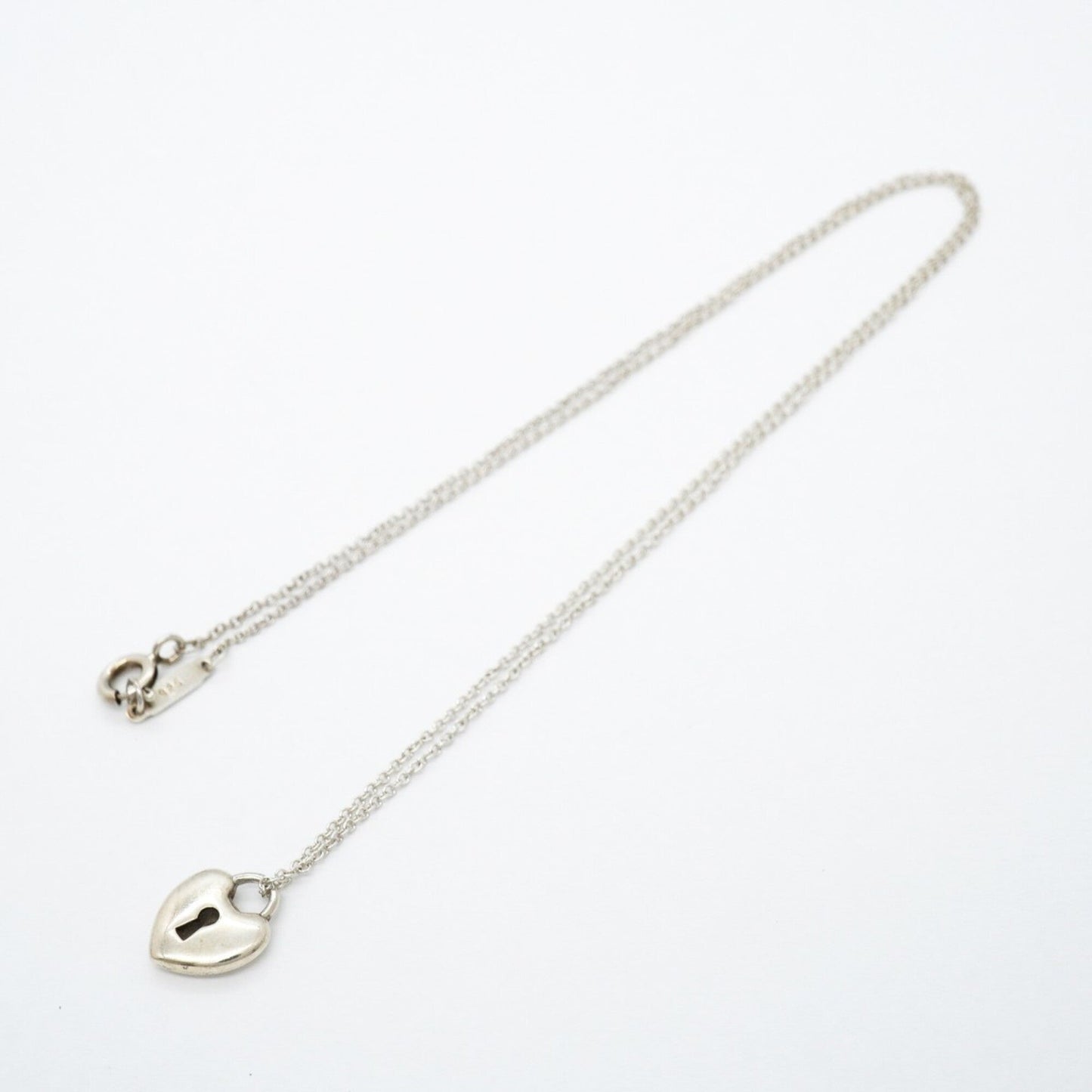 Heart Lock Pendant Necklace Sterling Silver