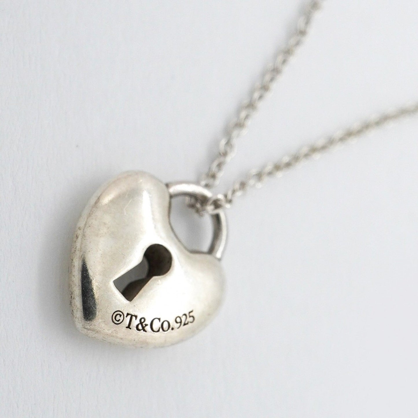Heart Lock Pendant Necklace Sterling Silver