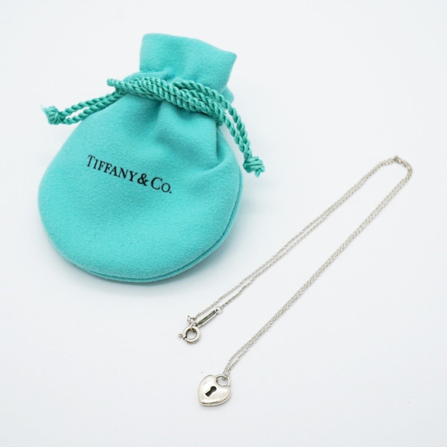 Heart Lock Pendant Necklace Sterling Silver