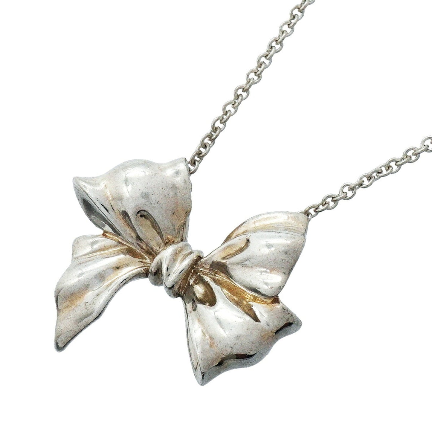 Ribbon Pendant Necklace Sterling Silver