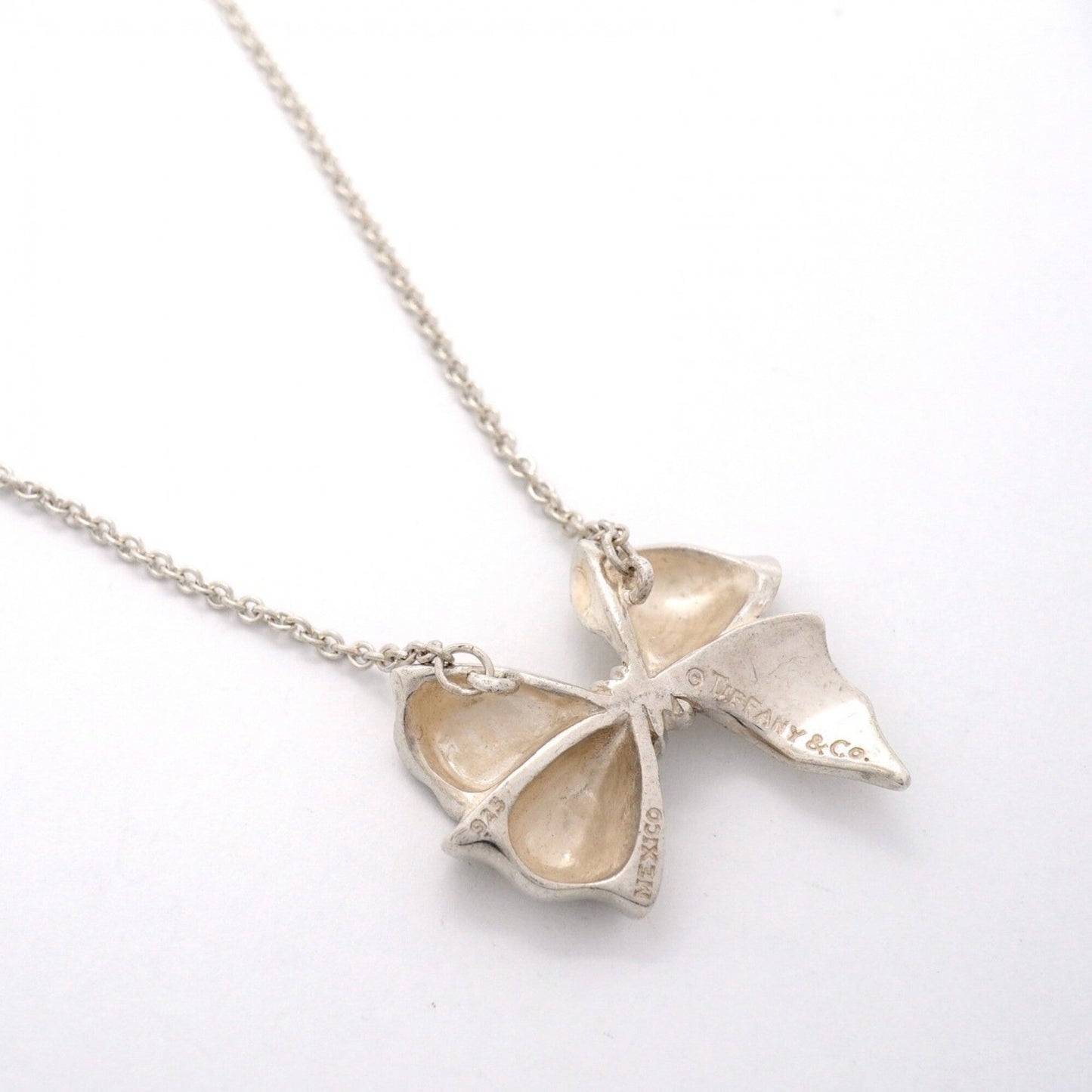 Ribbon Pendant Necklace Sterling Silver
