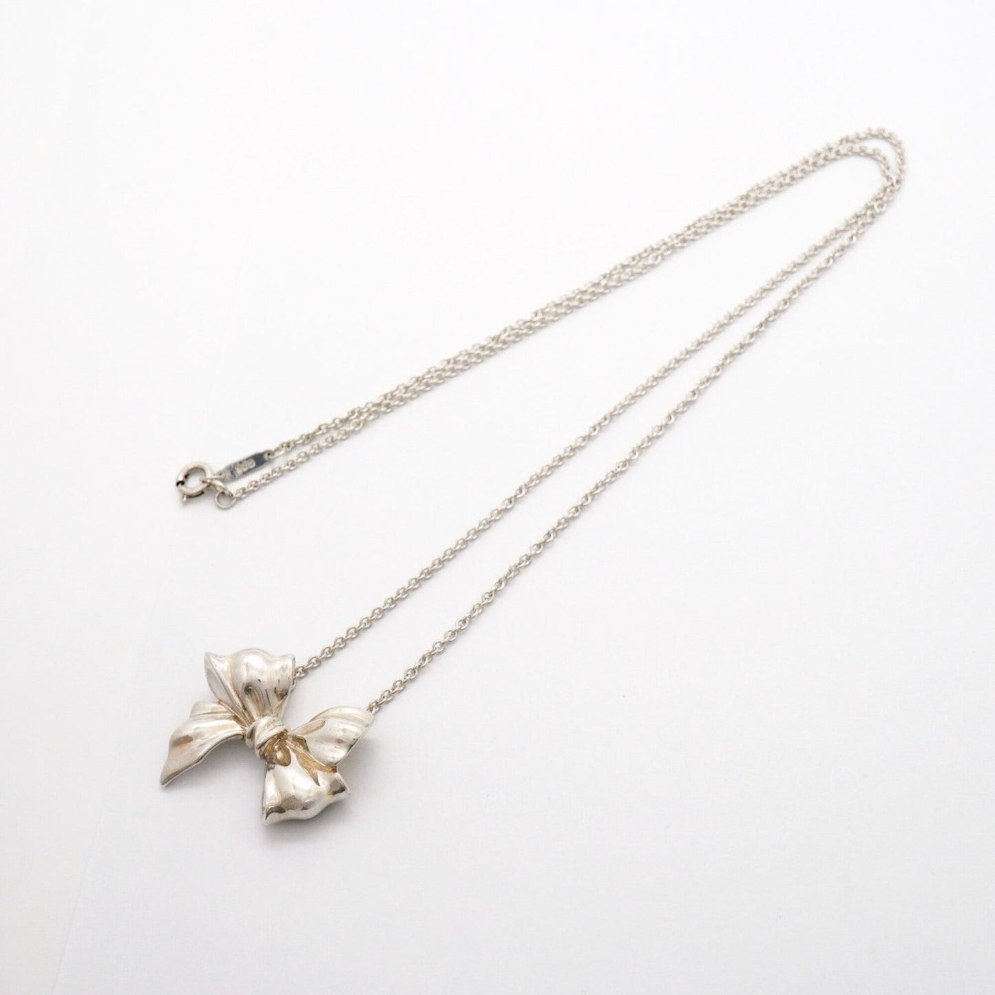 Ribbon Pendant Necklace Sterling Silver