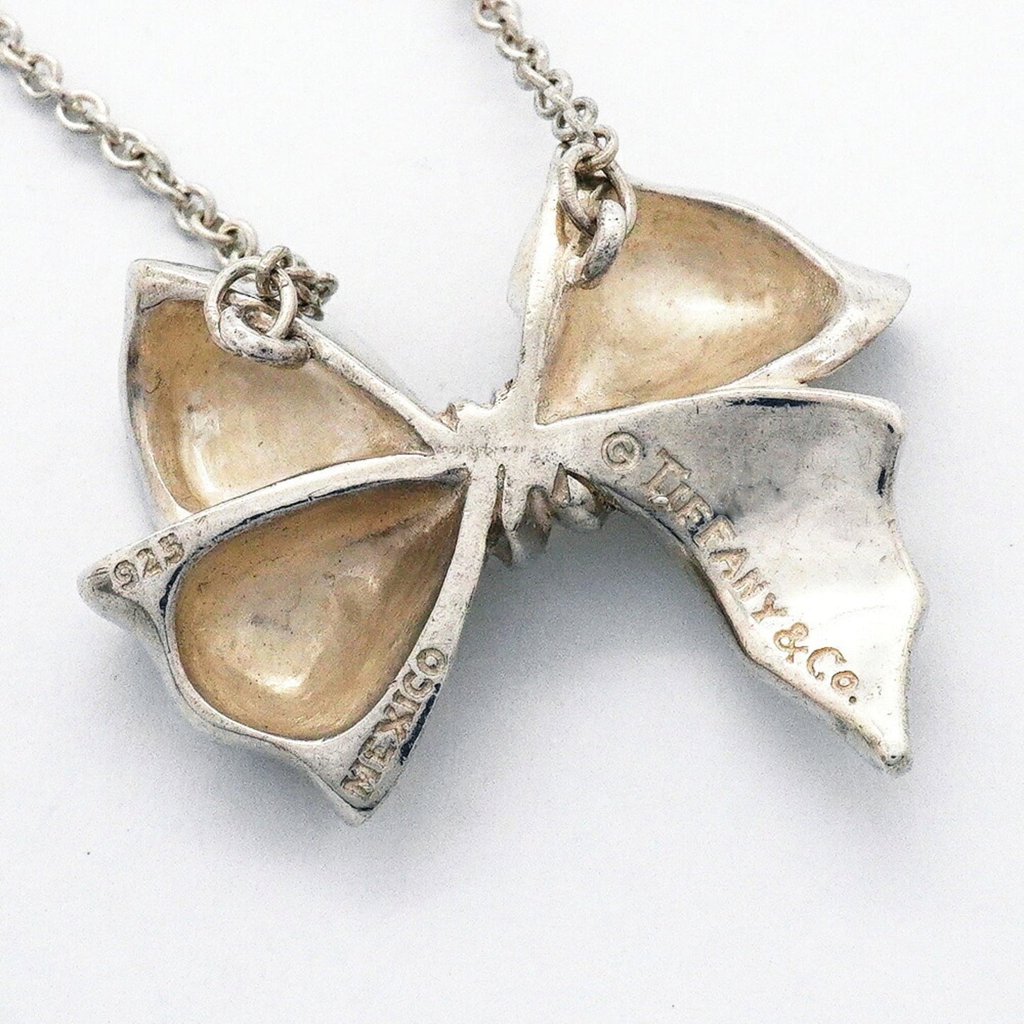 Ribbon Pendant Necklace Sterling Silver