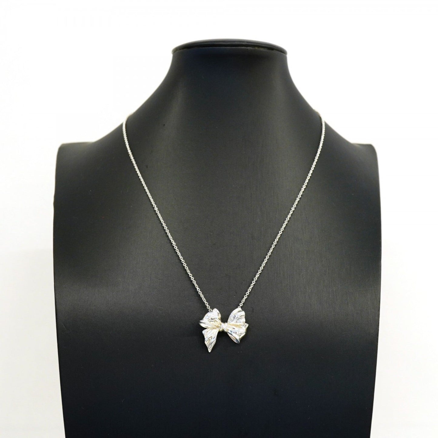 Ribbon Pendant Necklace Sterling Silver