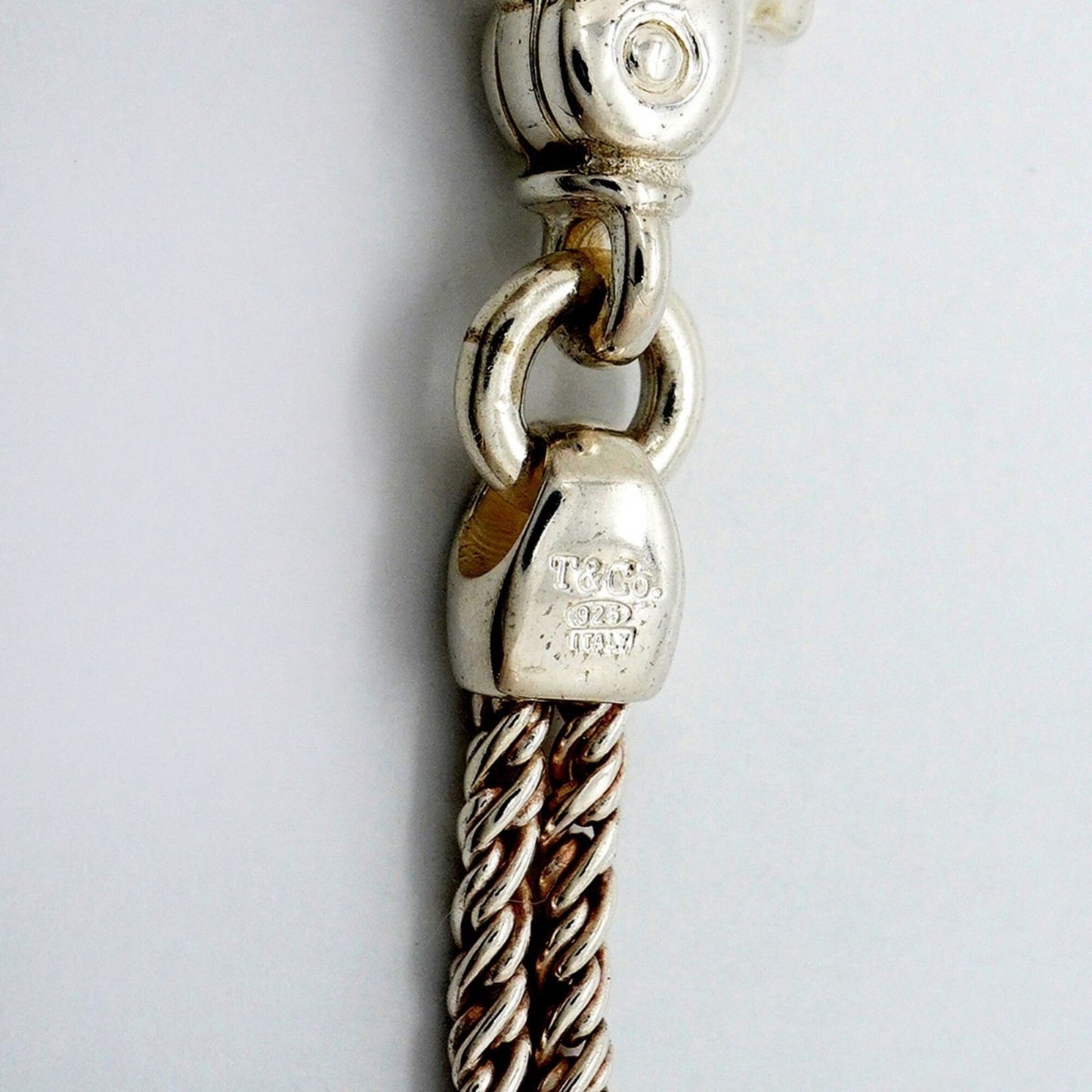 Center Knot Double Rope Pendant Necklace Sterling Silver
