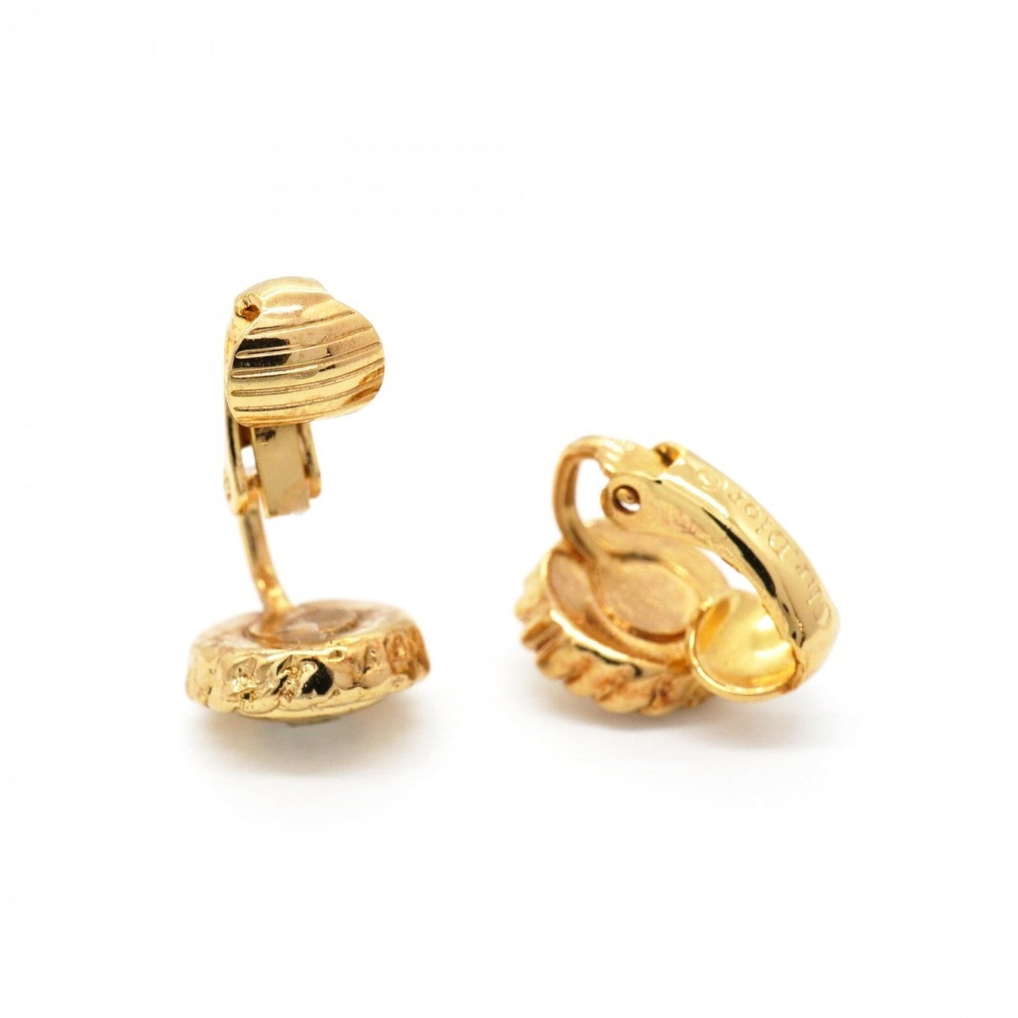 Rhinestone Clip-On Earrings Gold and Rhinestone
