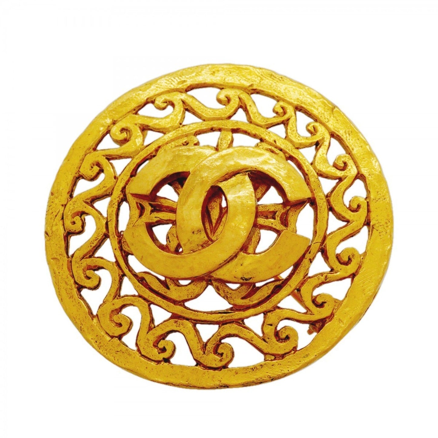 CC Logo Circle Brooch Metal