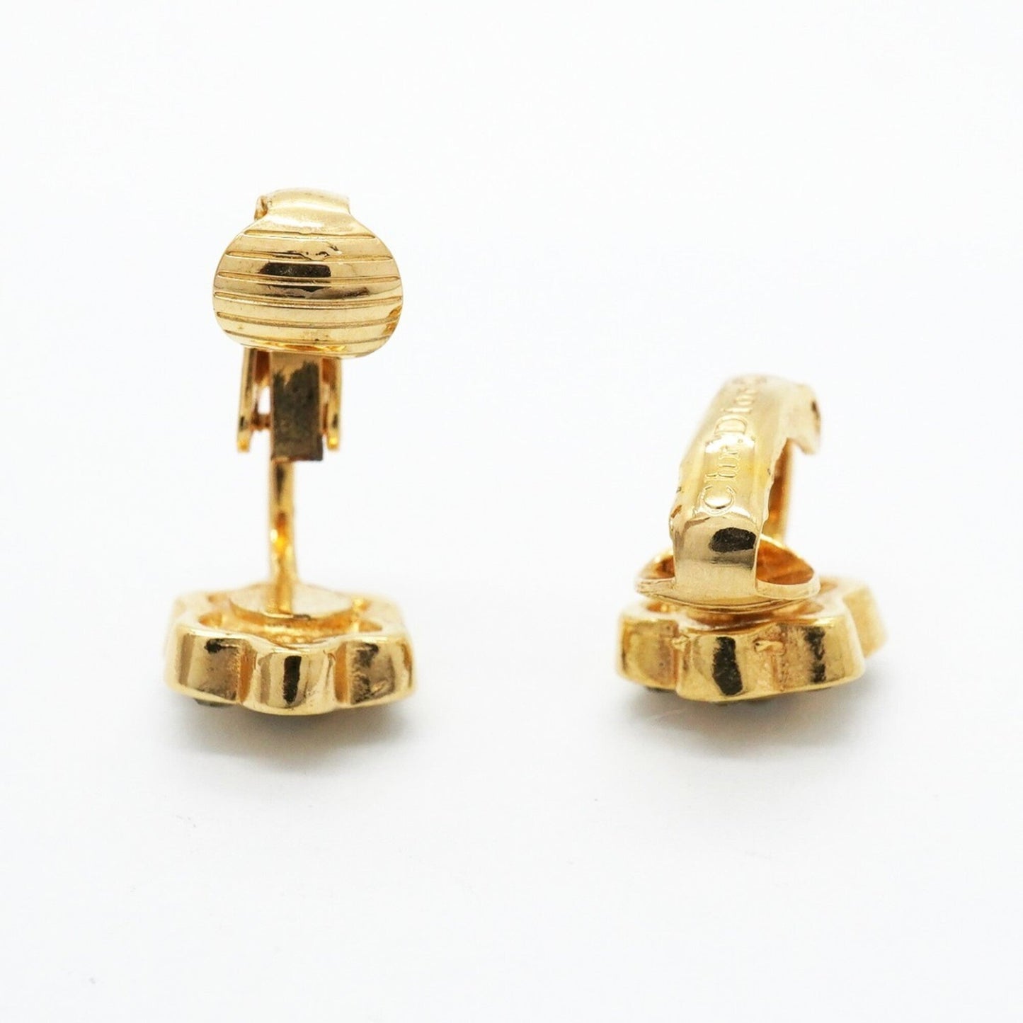 Rhinestone Clip-On Earrings Gold and Rhinestone