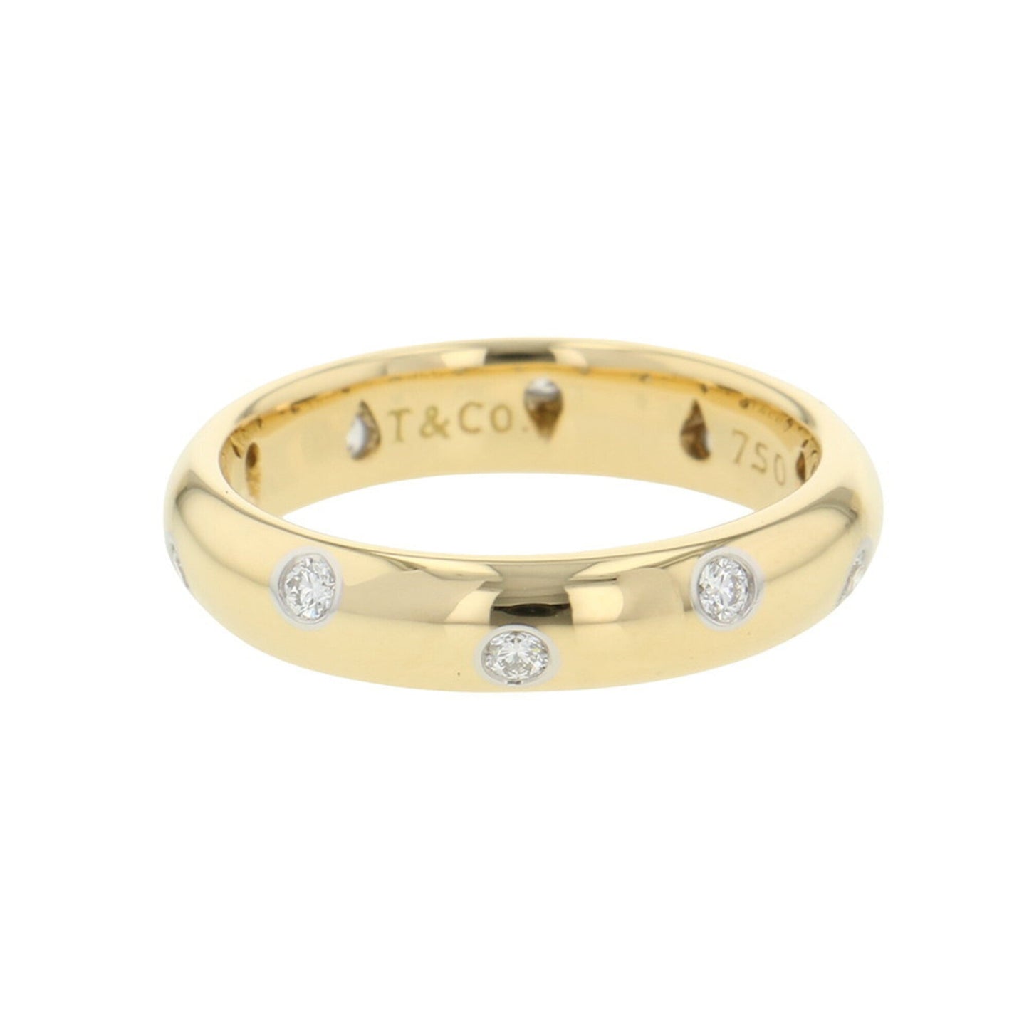 Band Ring Platinum and 18K Yellow Gold With Diamond