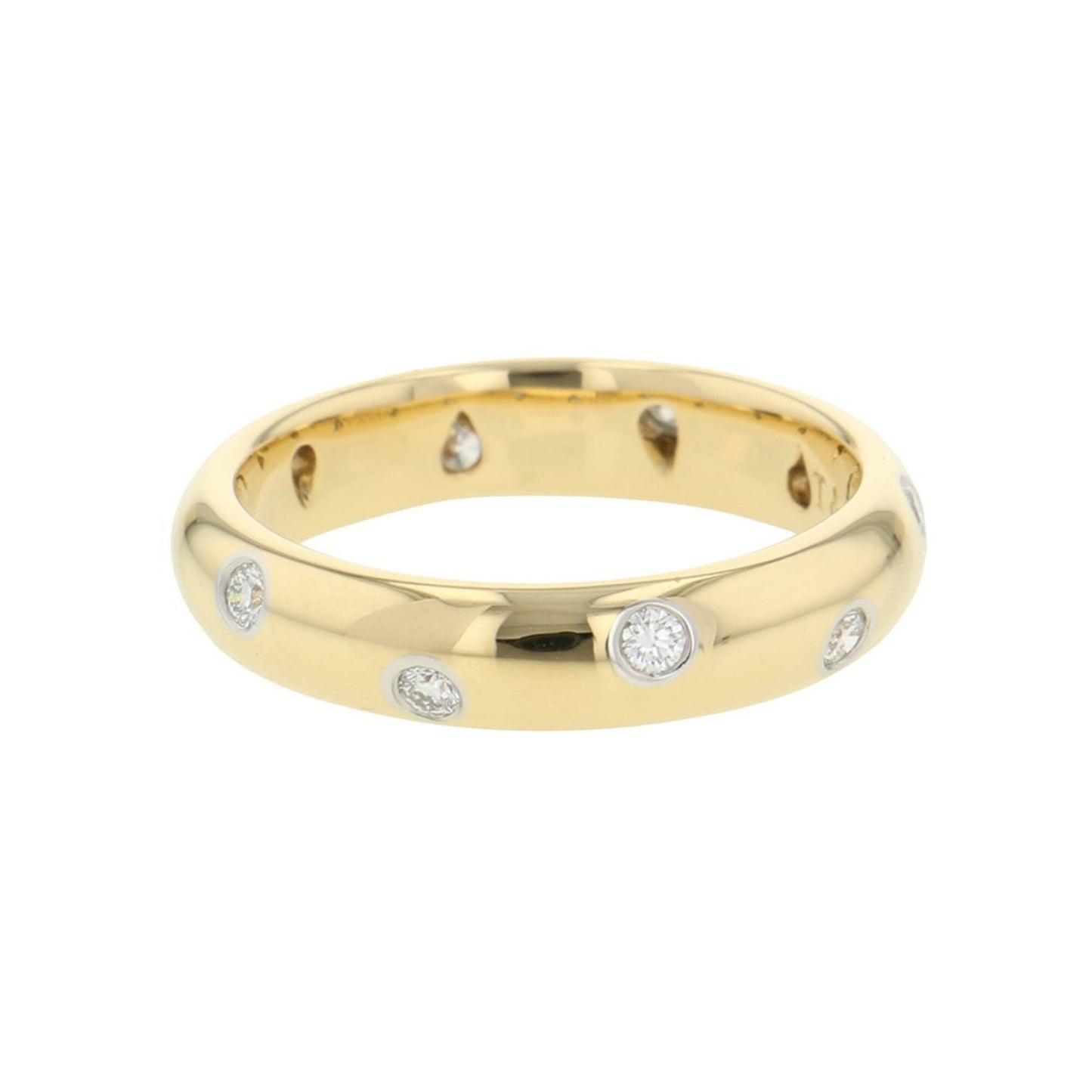 Band Ring Platinum and 18K Yellow Gold With Diamond