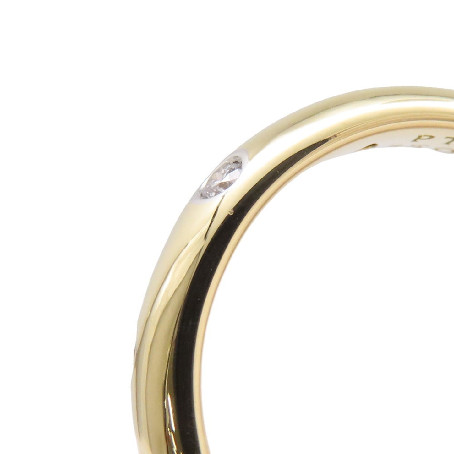 Band Ring Platinum and 18K Yellow Gold With Diamond