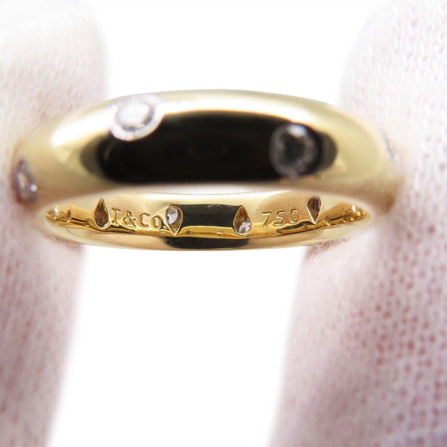 Band Ring Platinum and 18K Yellow Gold With Diamond