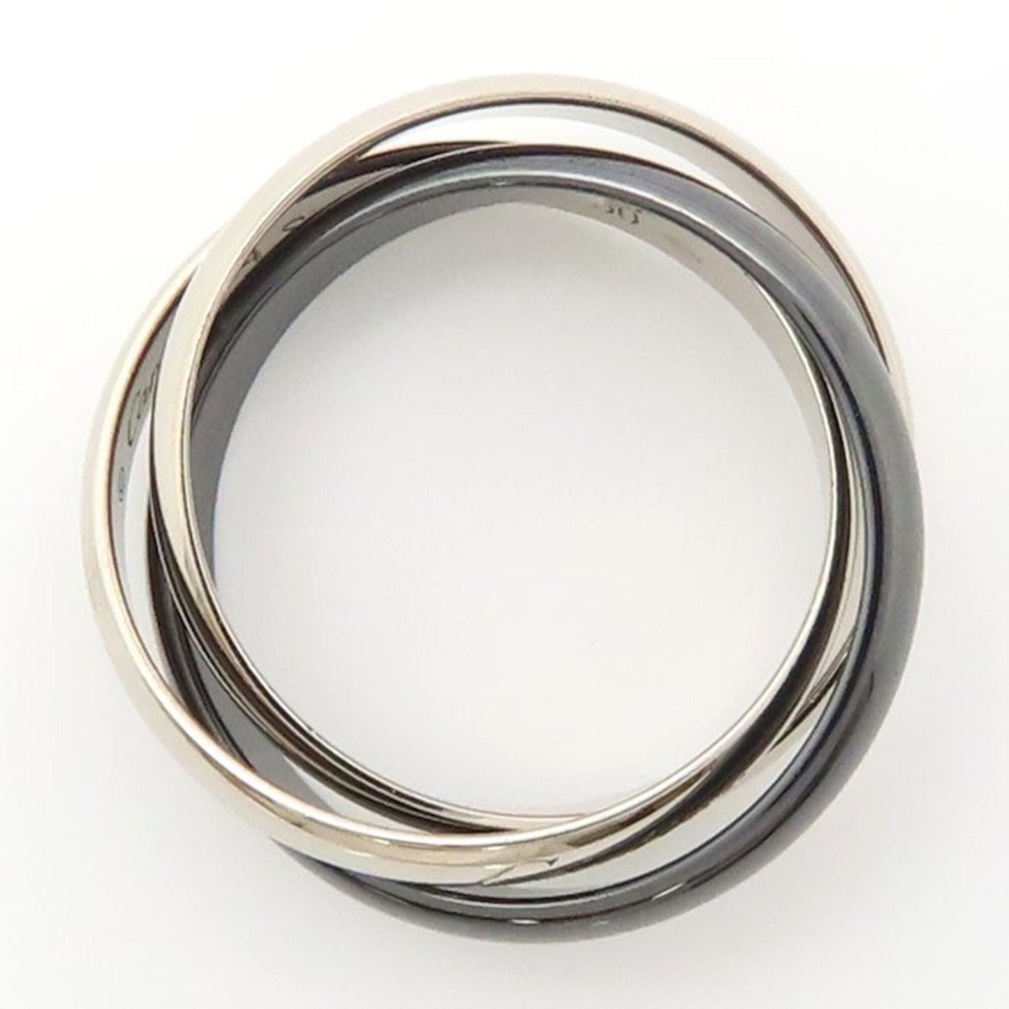 Trinity Ring 18K White Gold and Ceramic