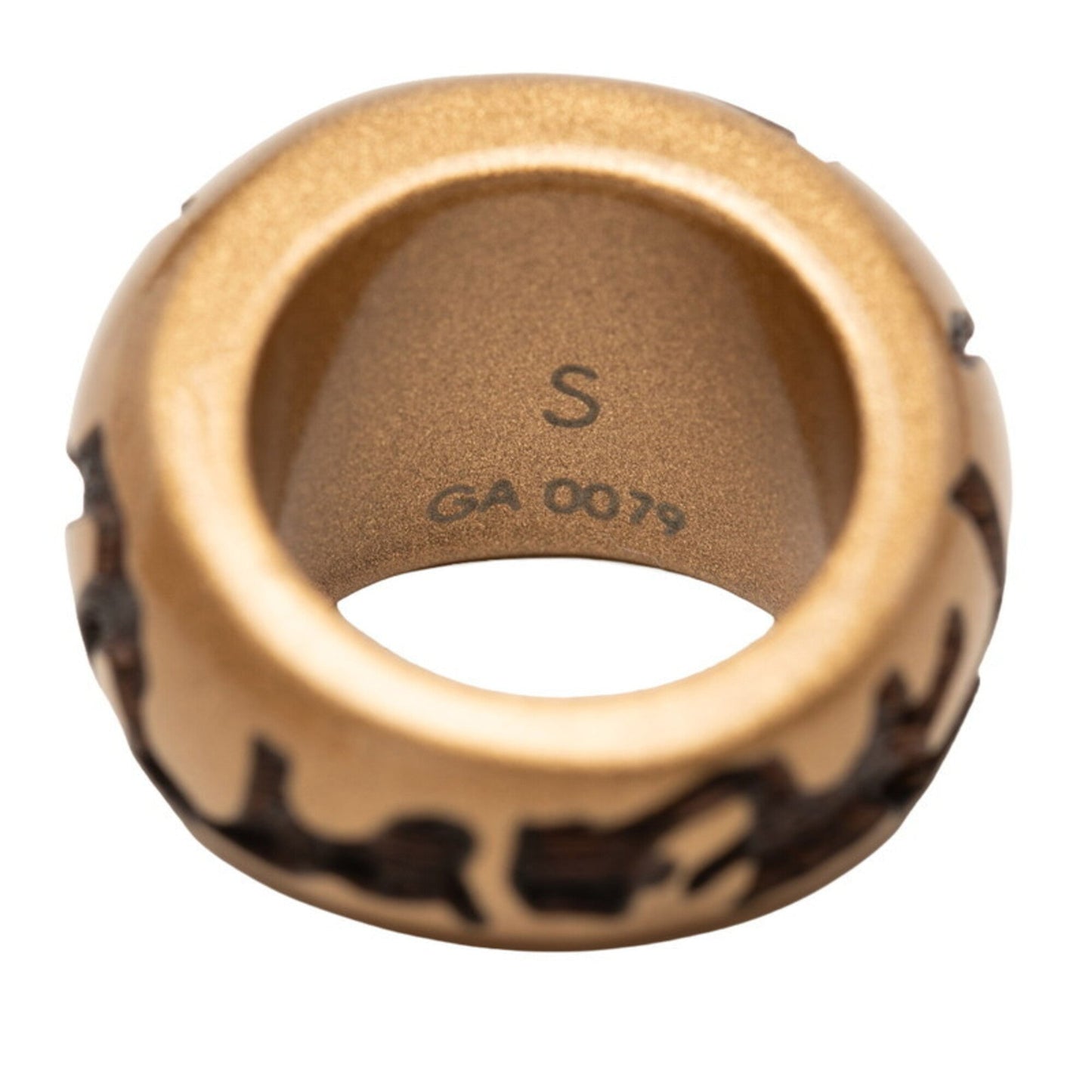 Band Ring Brown Wood and Metallic Gold