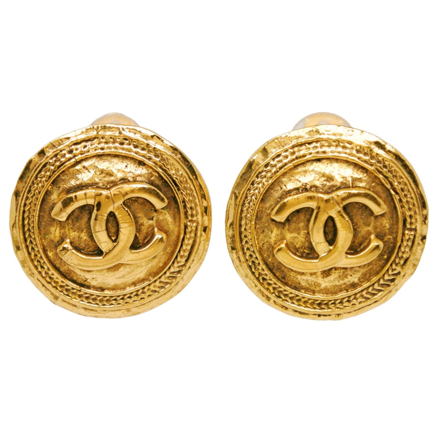 CC Logo Clip-On Earrings Metal Gold-Tone Metal