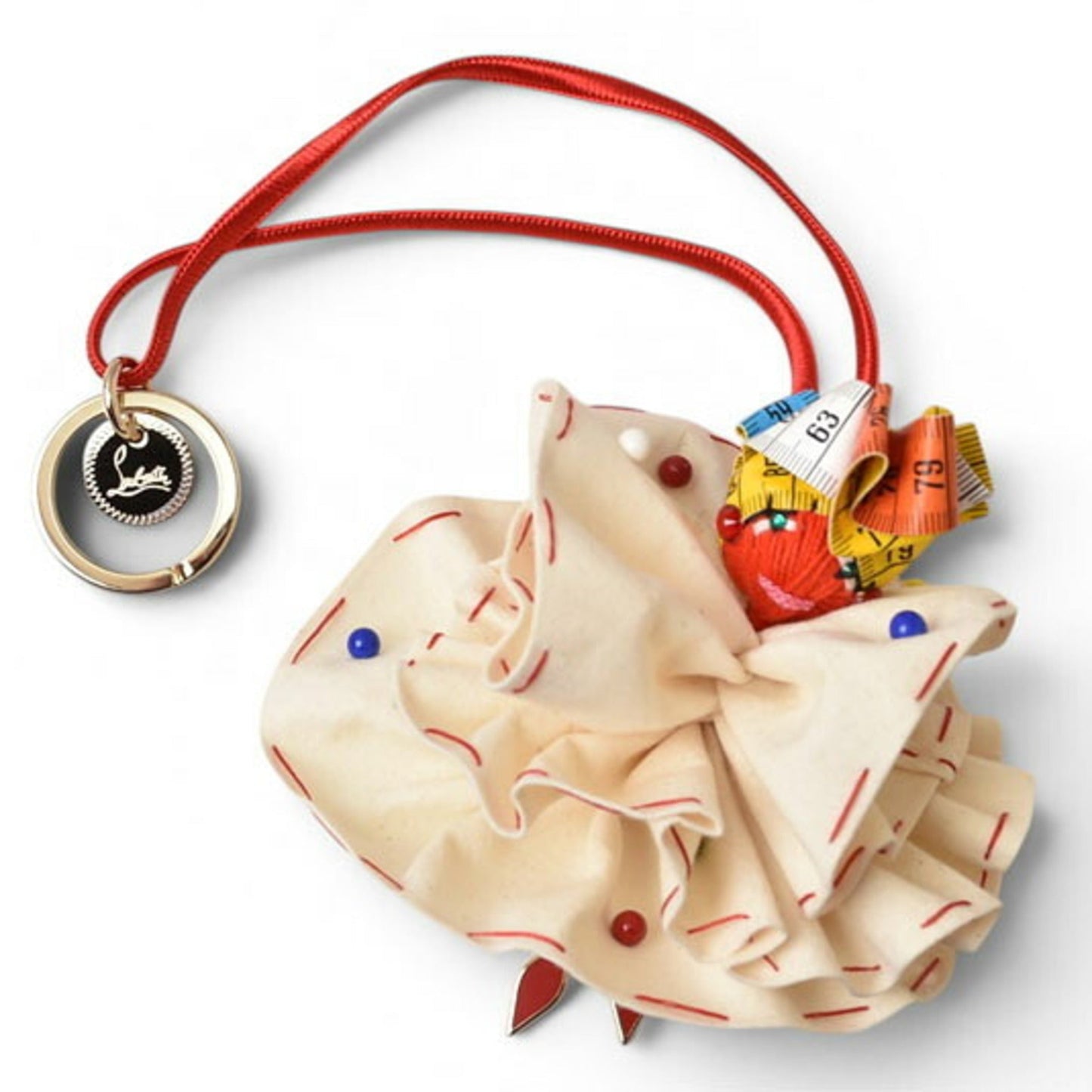 Ballerina Motif Charm Cotton Multi-color Red Handbag Charm
