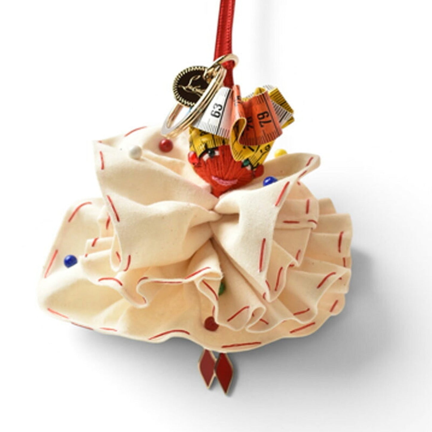Ballerina Motif Charm Cotton Multi-color Red Handbag Charm