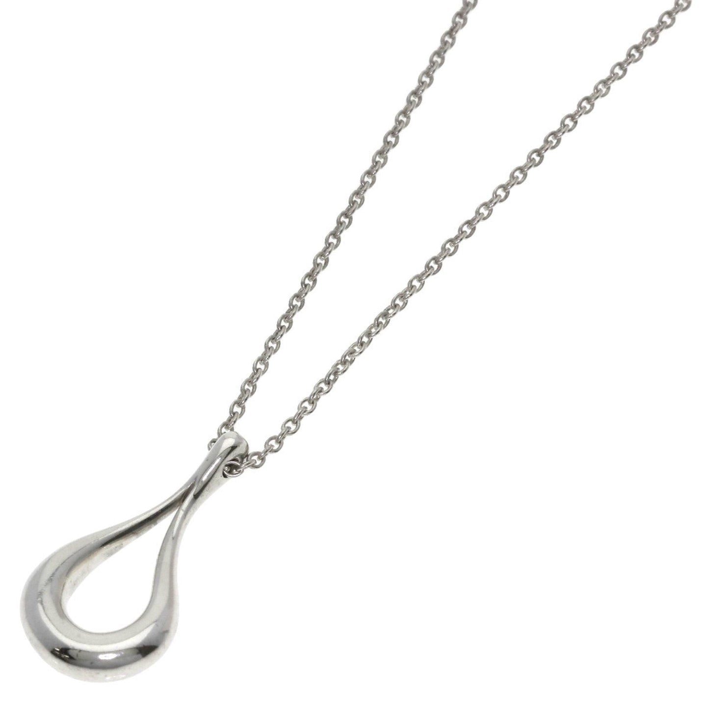Open Teardrop Pendant Necklace Sterling Silver