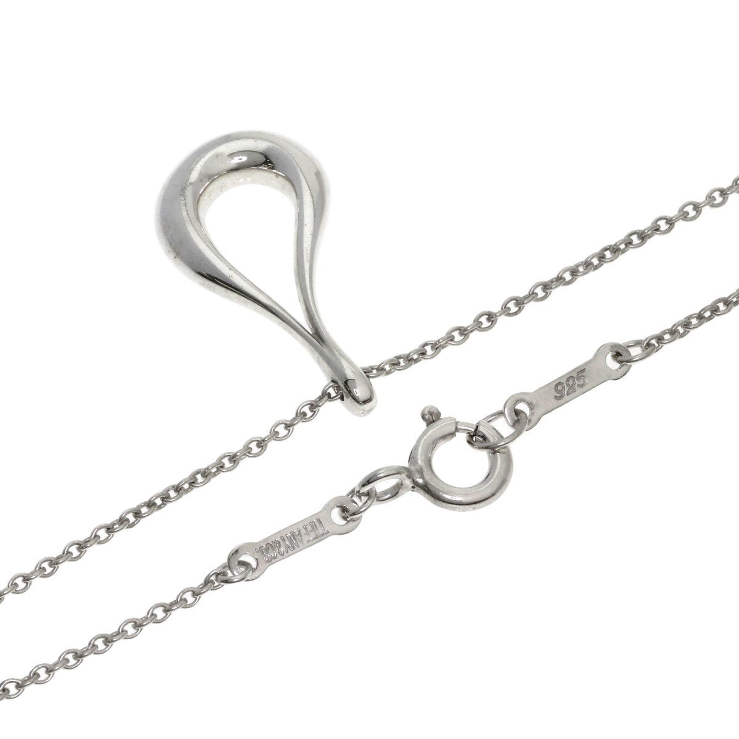 Open Teardrop Pendant Necklace Sterling Silver