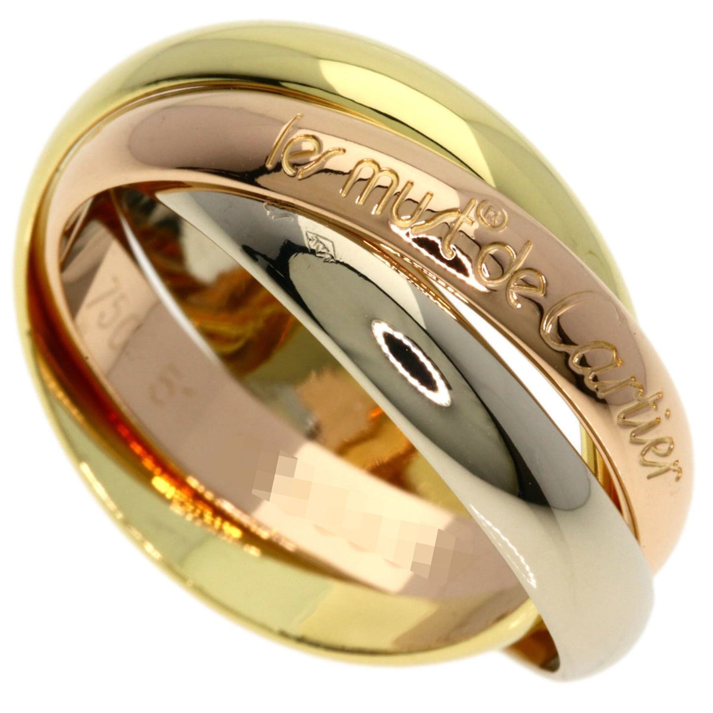 Vendome Louis Cartier Band Ring 18K Tricolor Gold