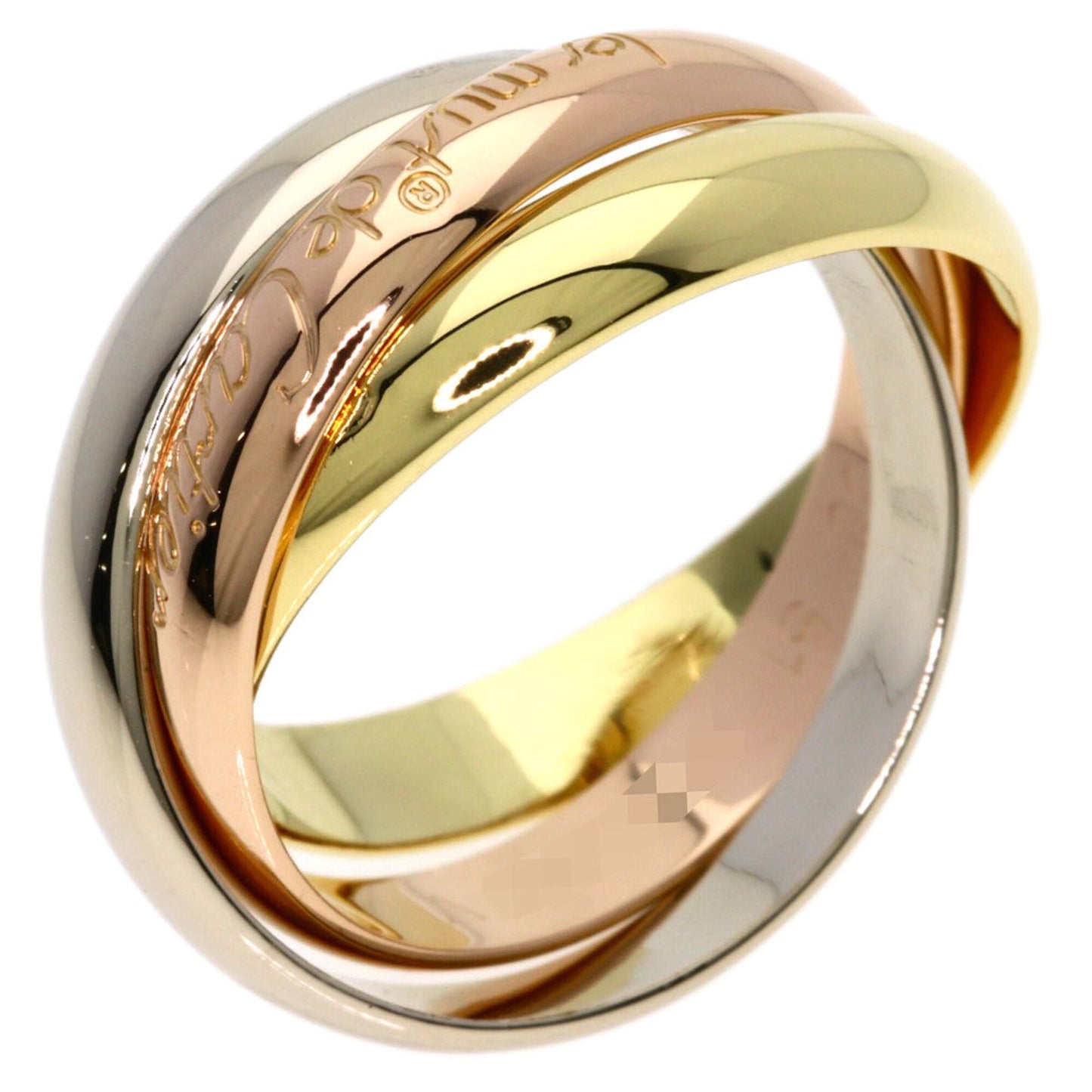 Vendome Louis Cartier Band Ring 18K Tricolor Gold