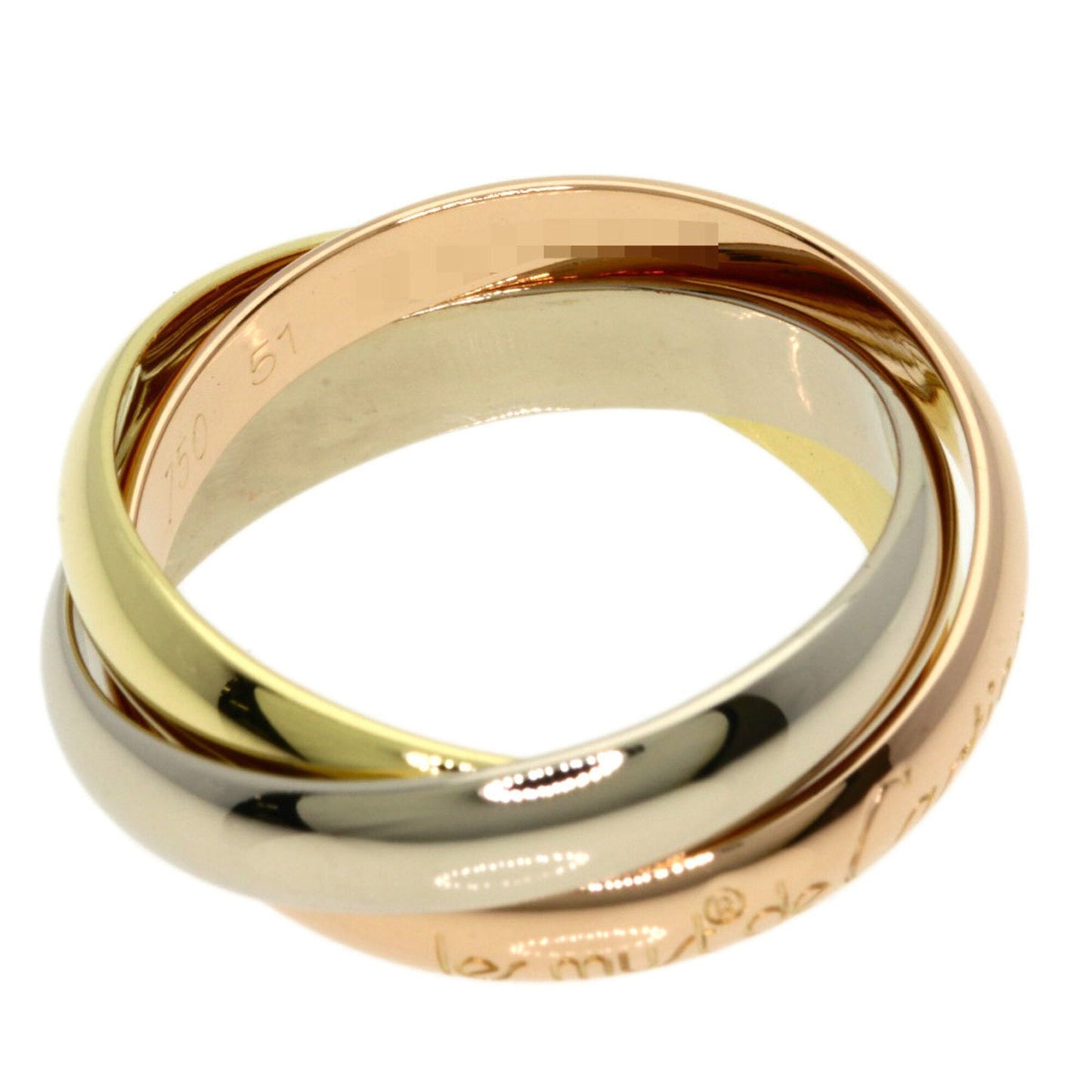 Vendome Louis Cartier Band Ring 18K Tricolor Gold