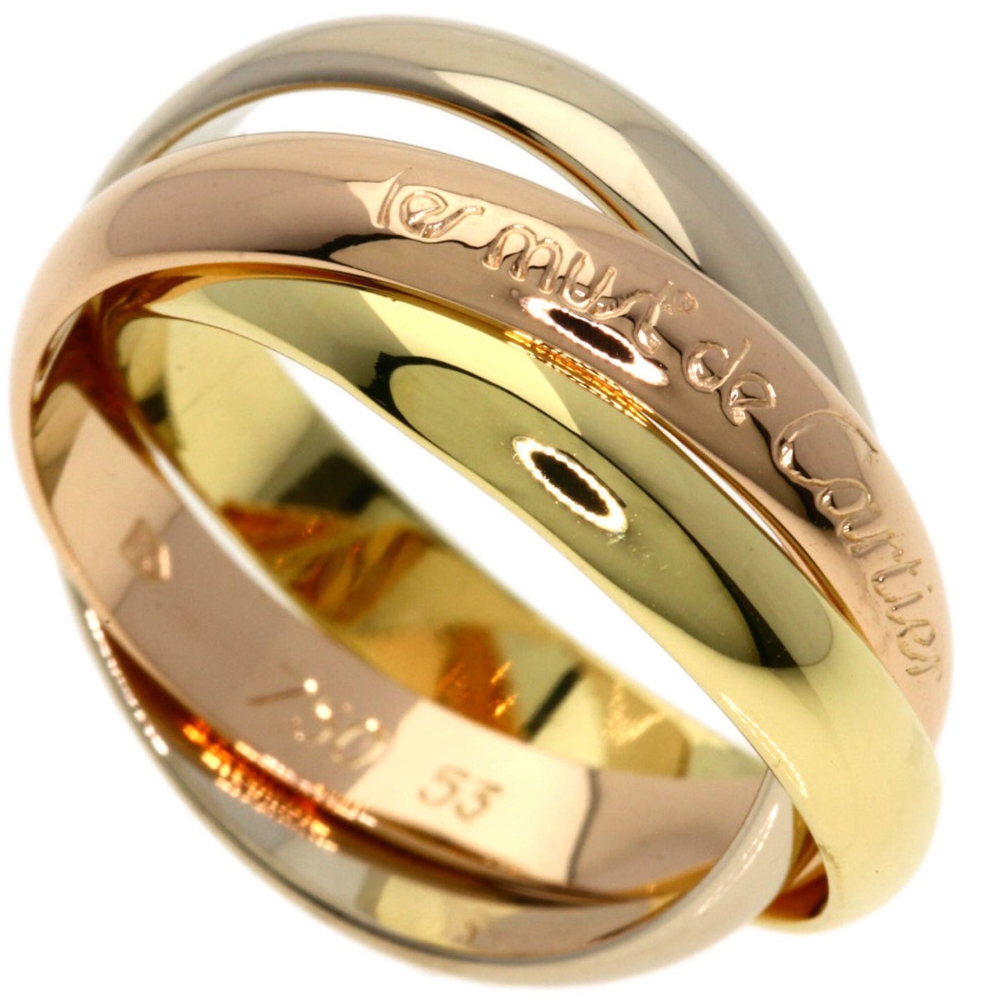 Vendome Louis Cartier Band Ring 18K Tricolor Gold
