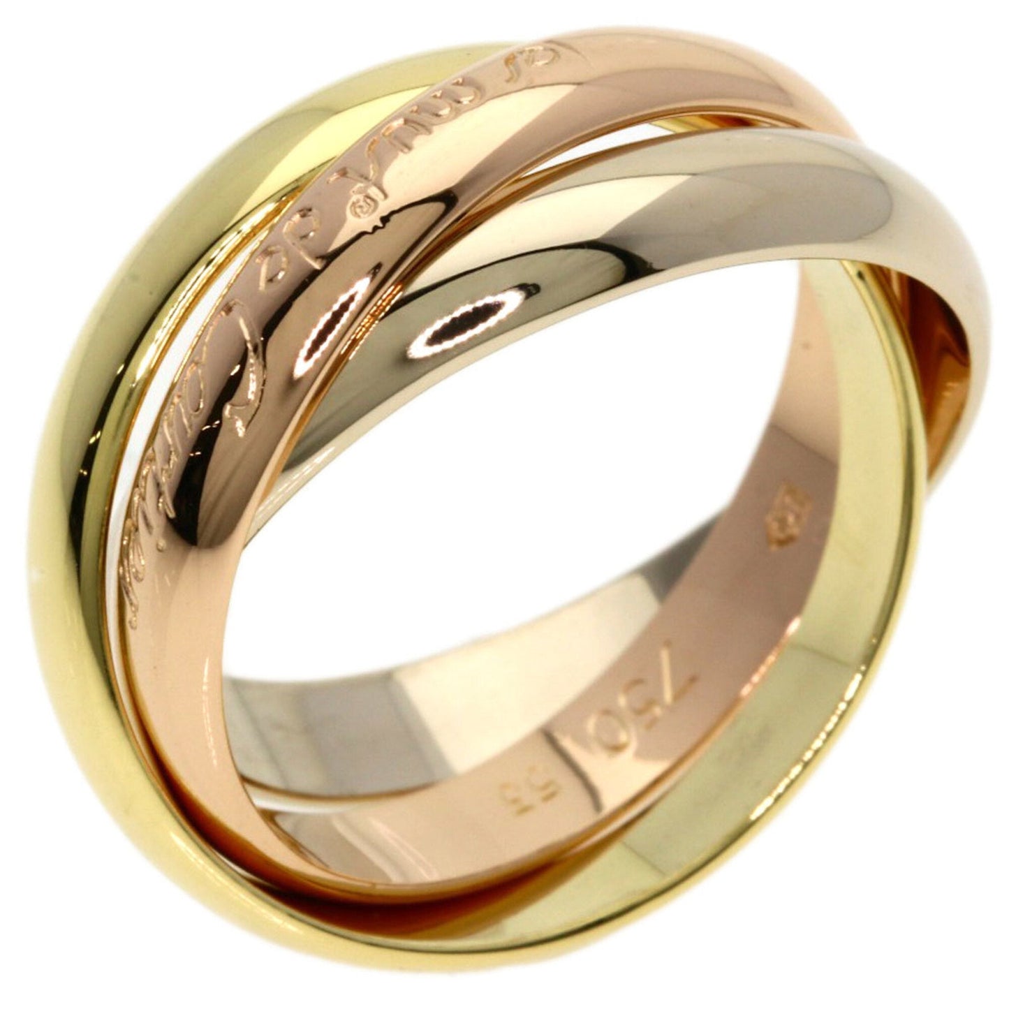 Vendome Louis Cartier Band Ring 18K Tricolor Gold