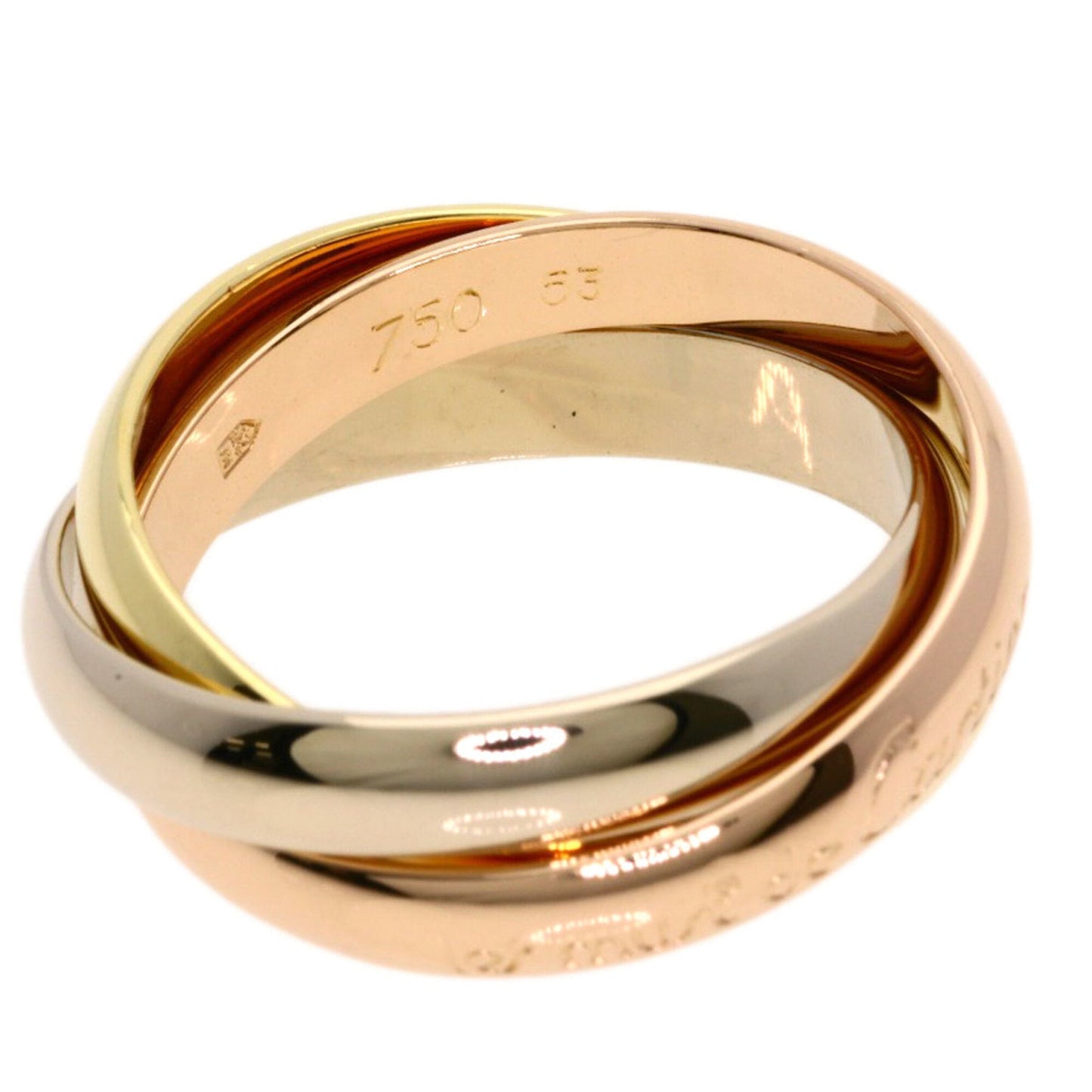 Vendome Louis Cartier Band Ring 18K Tricolor Gold