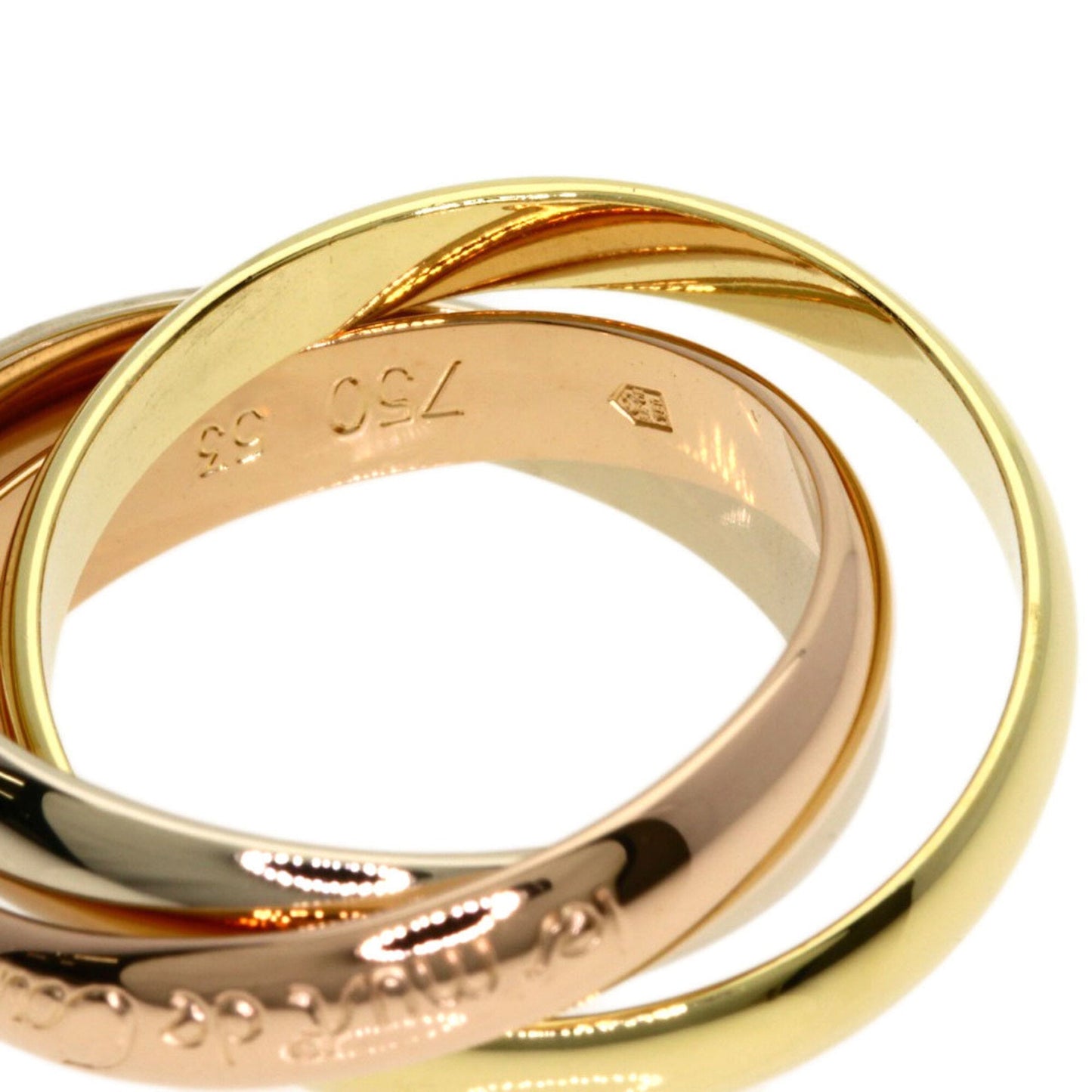 Vendome Louis Cartier Band Ring 18K Tricolor Gold