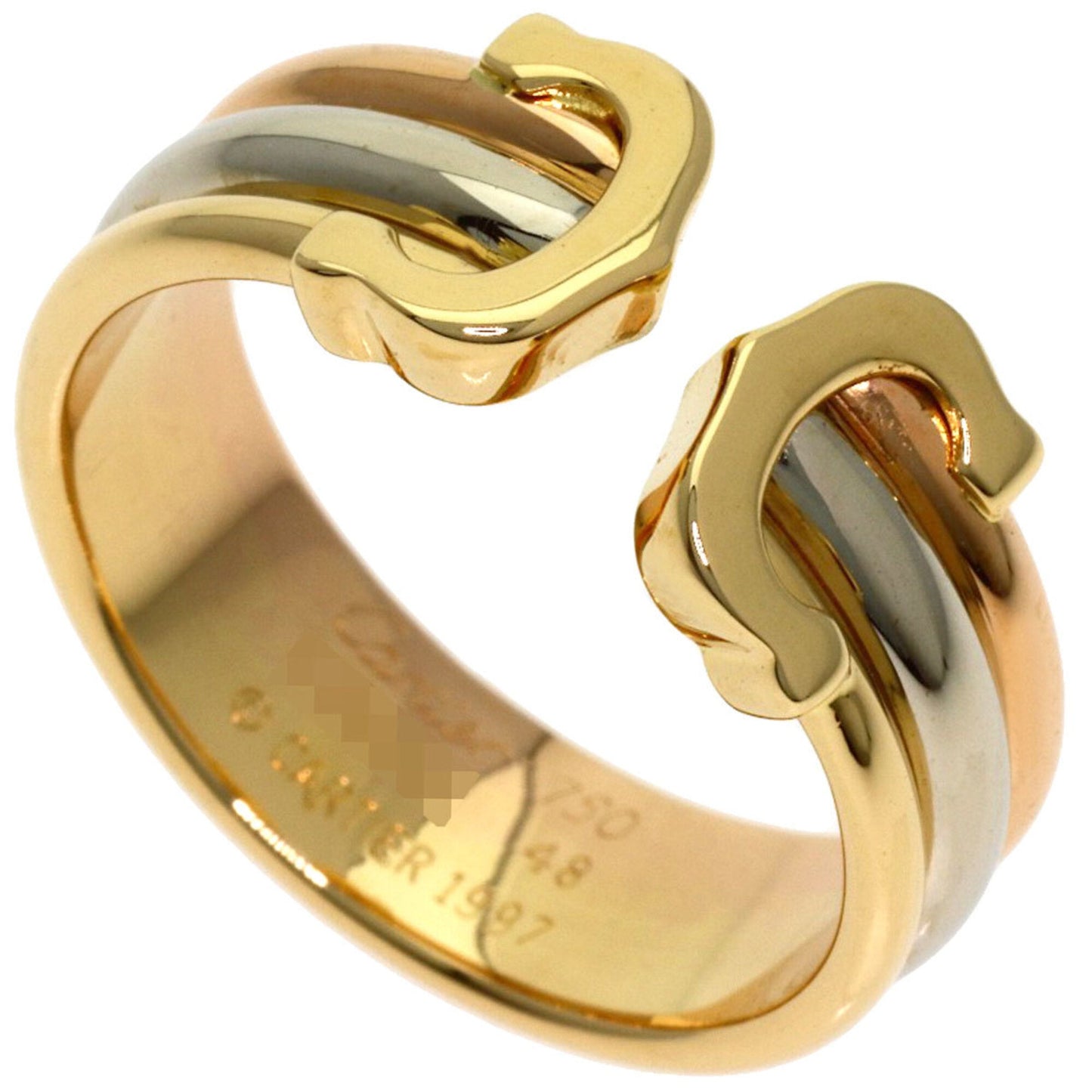 Vendome Louis Cartier Band Ring 18K Tricolor Gold