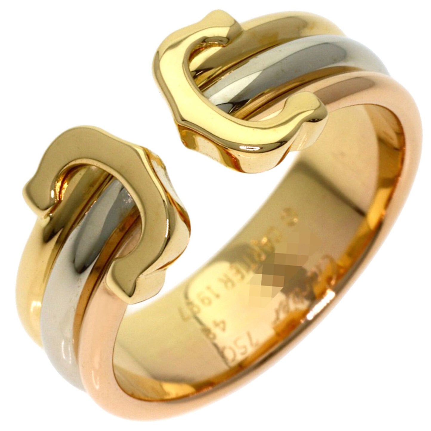 Vendome Louis Cartier Band Ring 18K Tricolor Gold