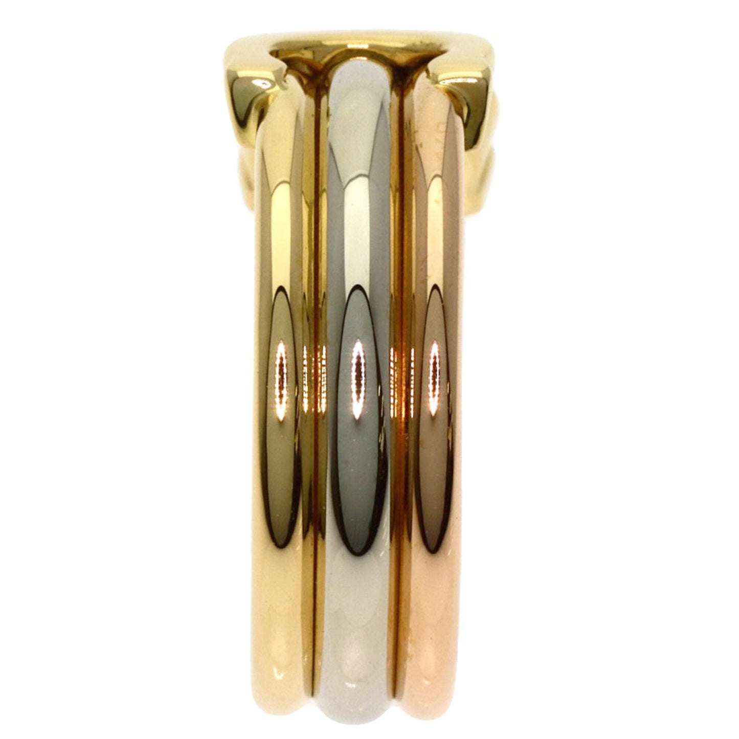 Vendome Louis Cartier Band Ring 18K Tricolor Gold