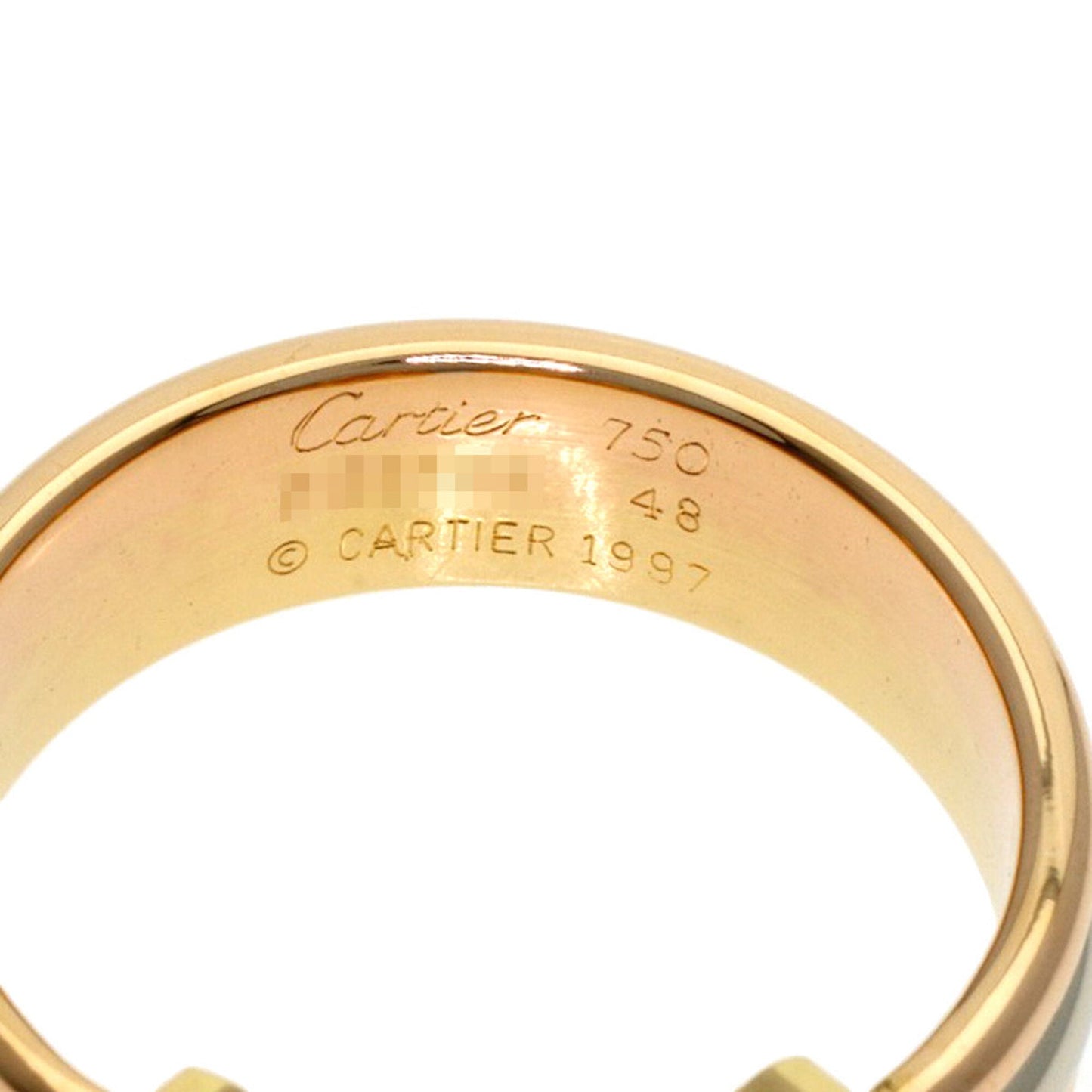Vendome Louis Cartier Band Ring 18K Tricolor Gold