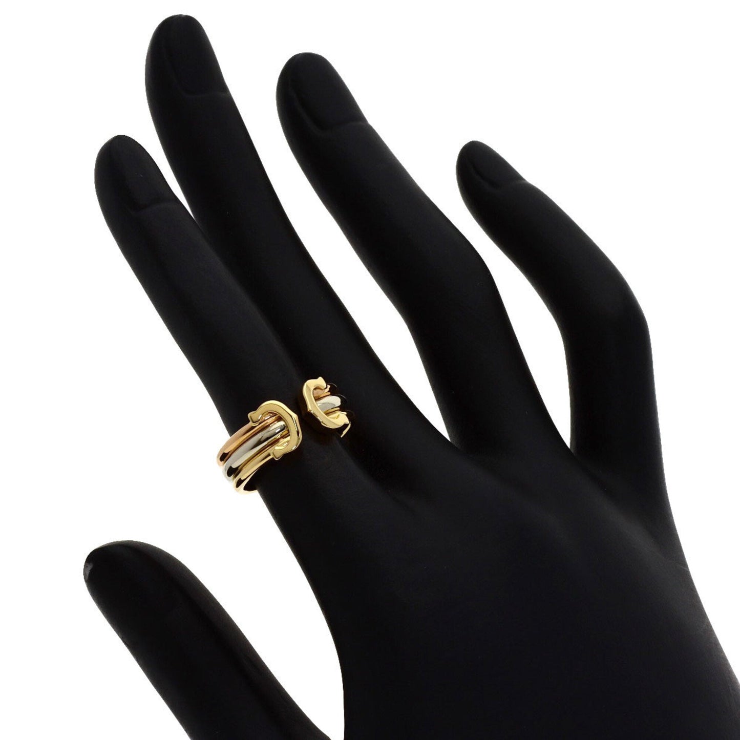 Vendome Louis Cartier Band Ring 18K Tricolor Gold