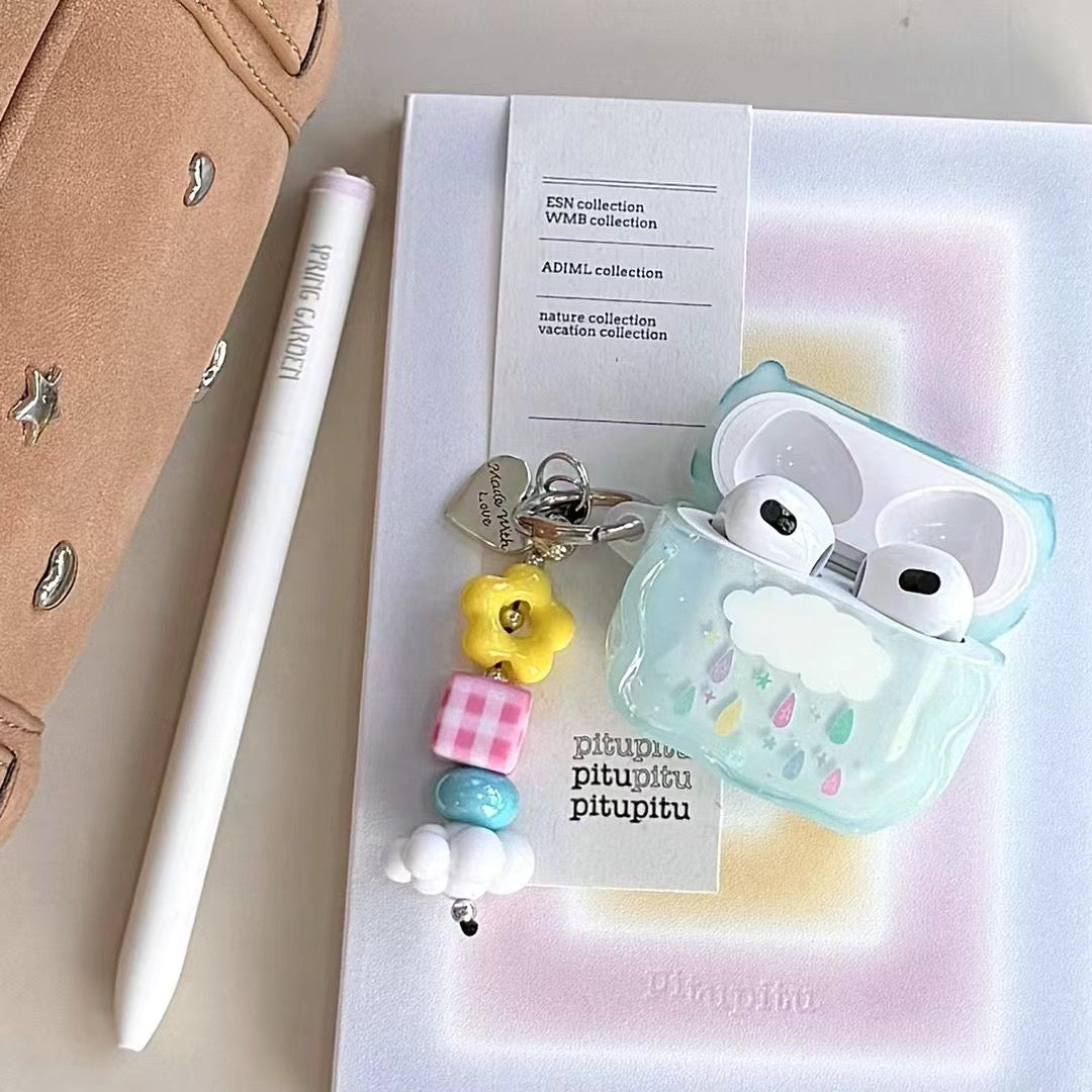 Blue Cloud AirPods-fodral med pärlformad berlock