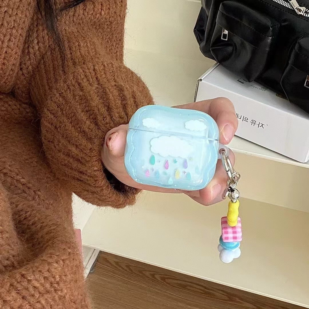 Blue Cloud AirPods-fodral med pärlformad berlock