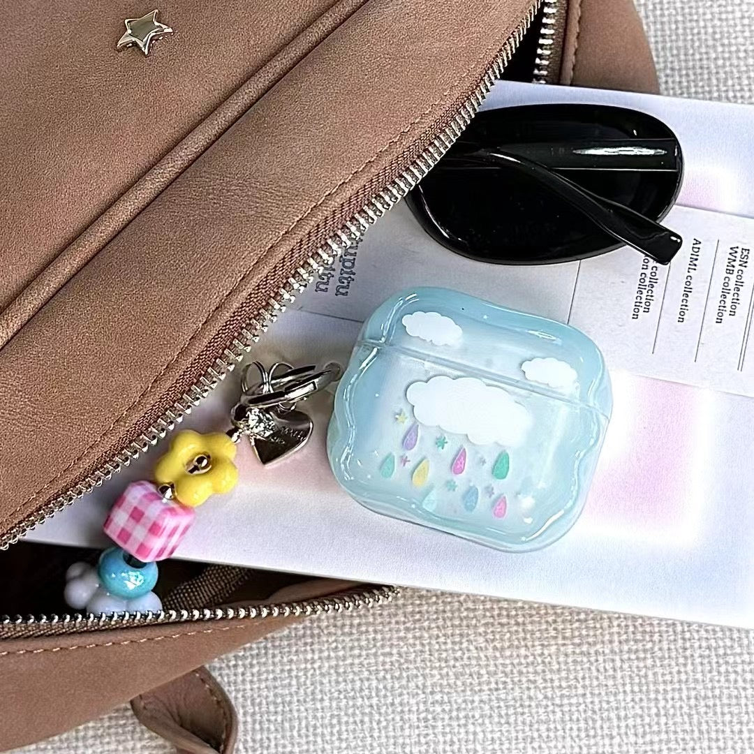 Blue Cloud AirPods-fodral med pärlformad berlock