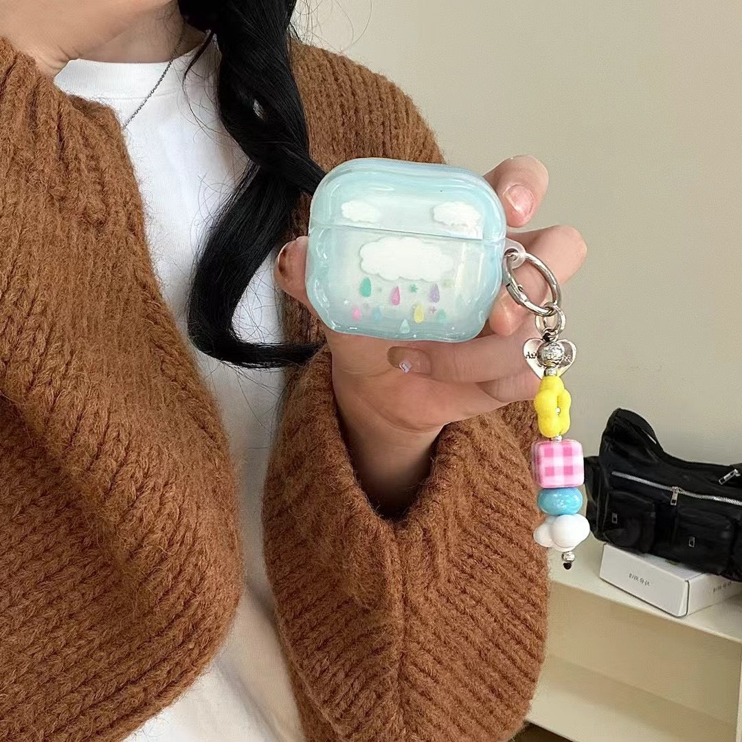 Blue Cloud AirPods-fodral med pärlformad berlock