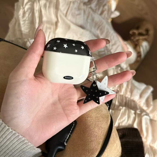Funda para AirPods Starry Night con dije – Blanco y negro
