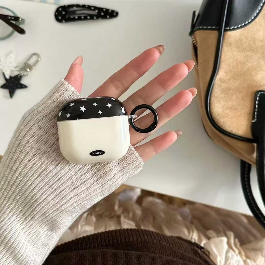 Funda para AirPods Starry Night con dije – Blanco y negro
