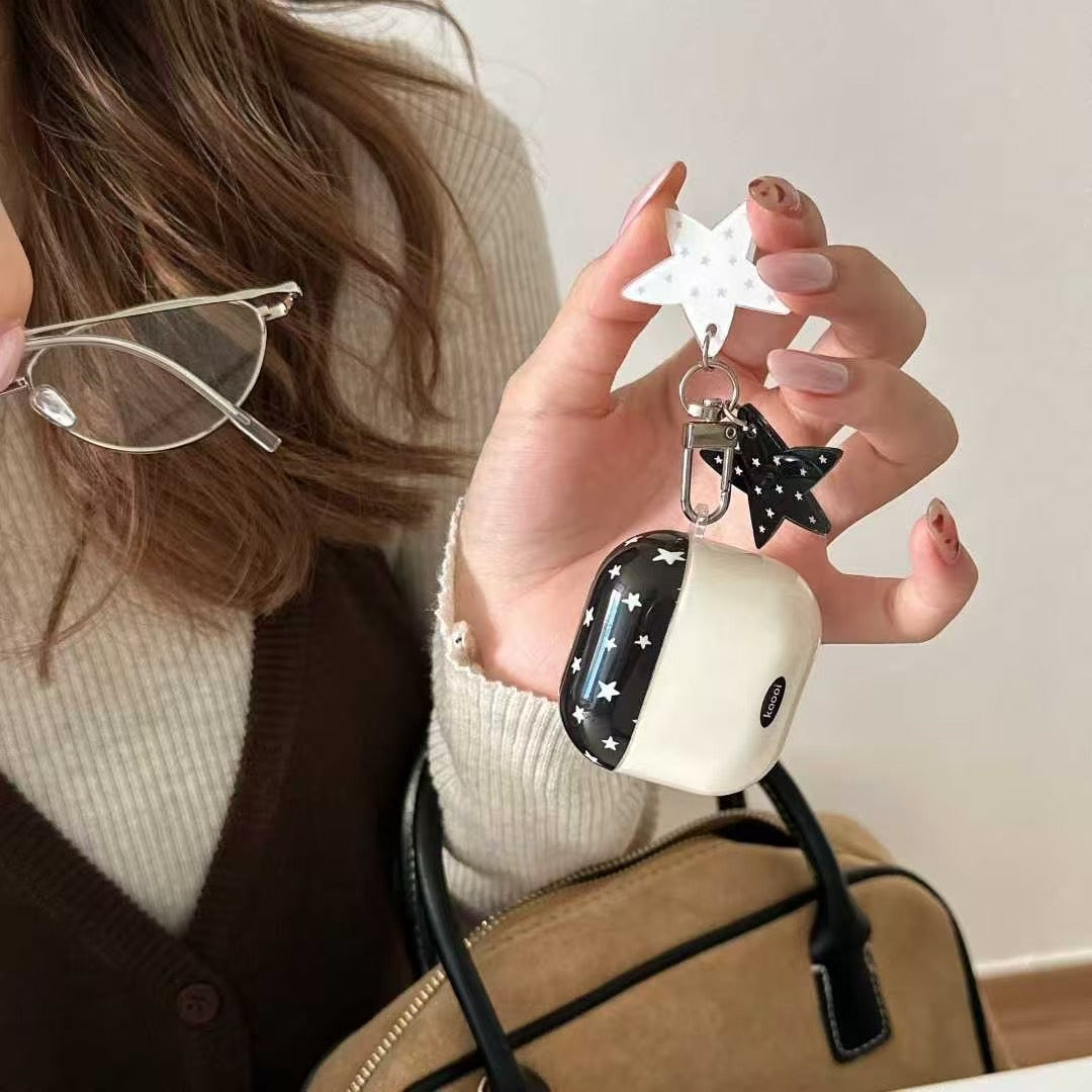 Funda para AirPods Starry Night con dije – Blanco y negro