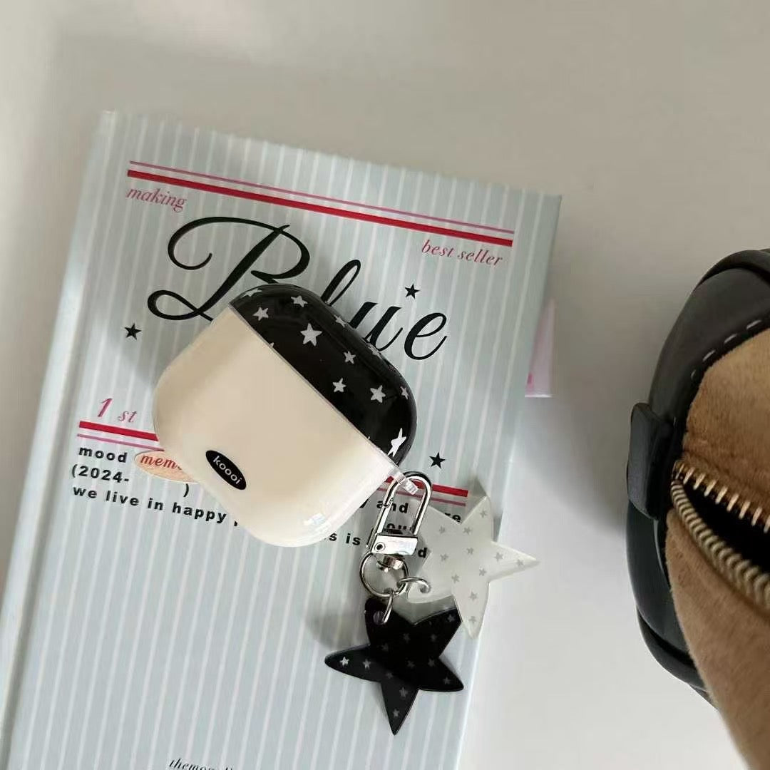 Funda para AirPods Starry Night con dije – Blanco y negro
