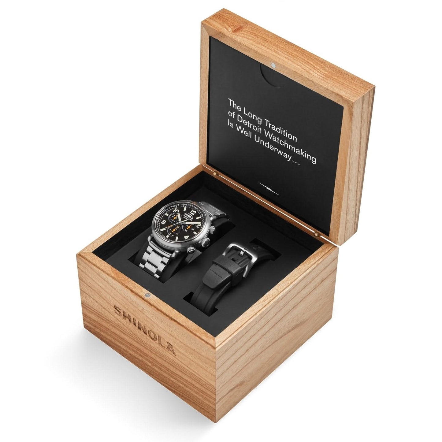 SHINOLA Runwell Chronograph West Wind Quartz 42mm Watch Gift Set