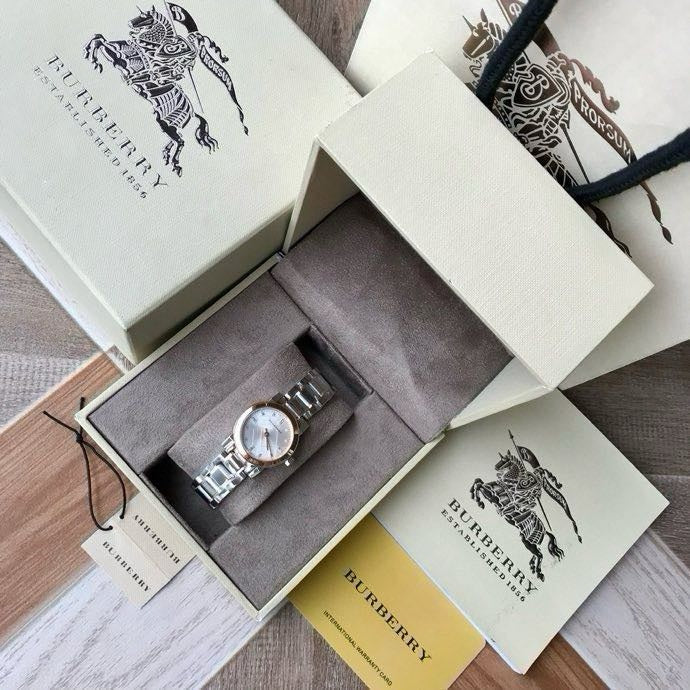BUR Two-Tone Check Dial Women's Bracelet Watch