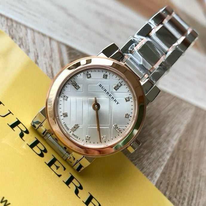 BUR Two-Tone Check Dial Women's Bracelet Watch